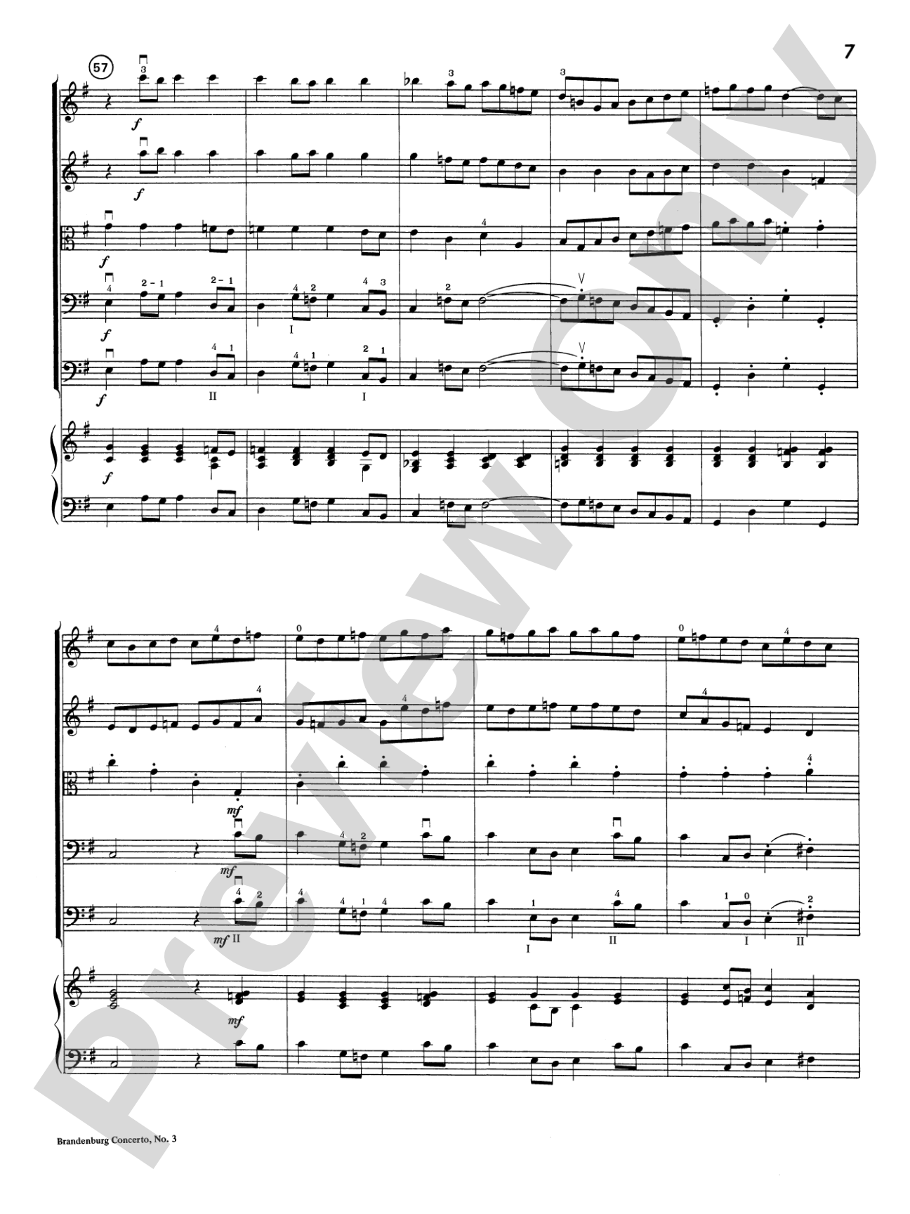 Brandenburg Concerto No. 3: Score