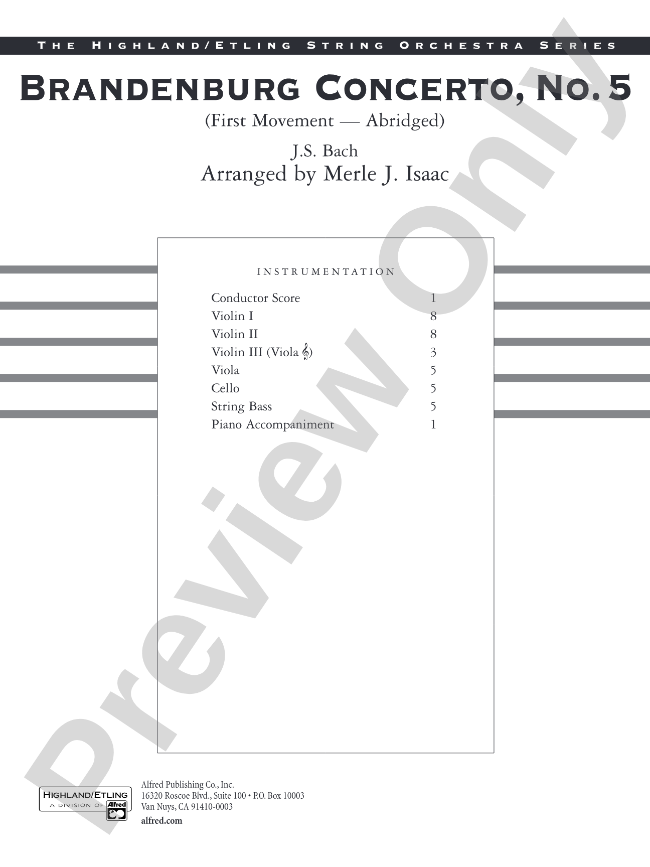 Brandenburg Concerto No. 5: Score