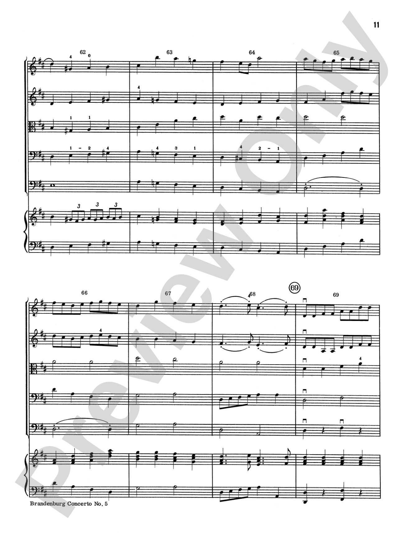 Brandenburg Concerto No. 5: Score