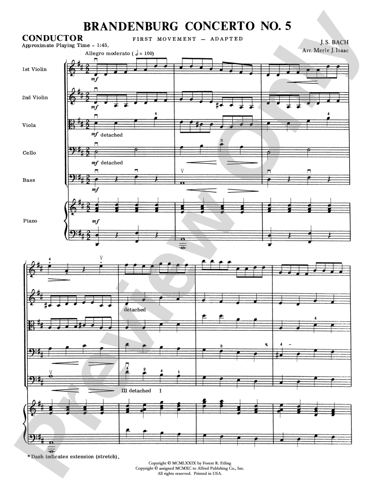 Brandenburg Concerto No. 5: Score
