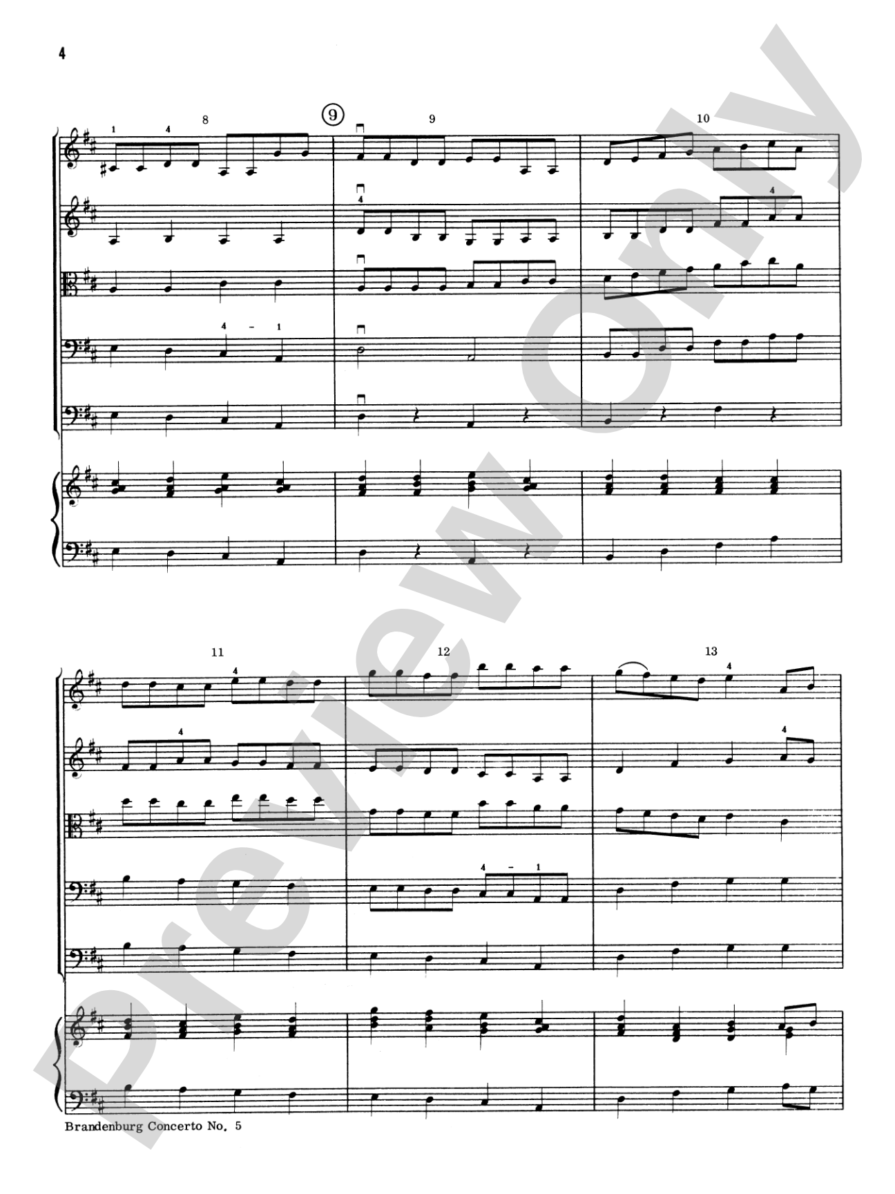 Brandenburg Concerto No. 5: Score