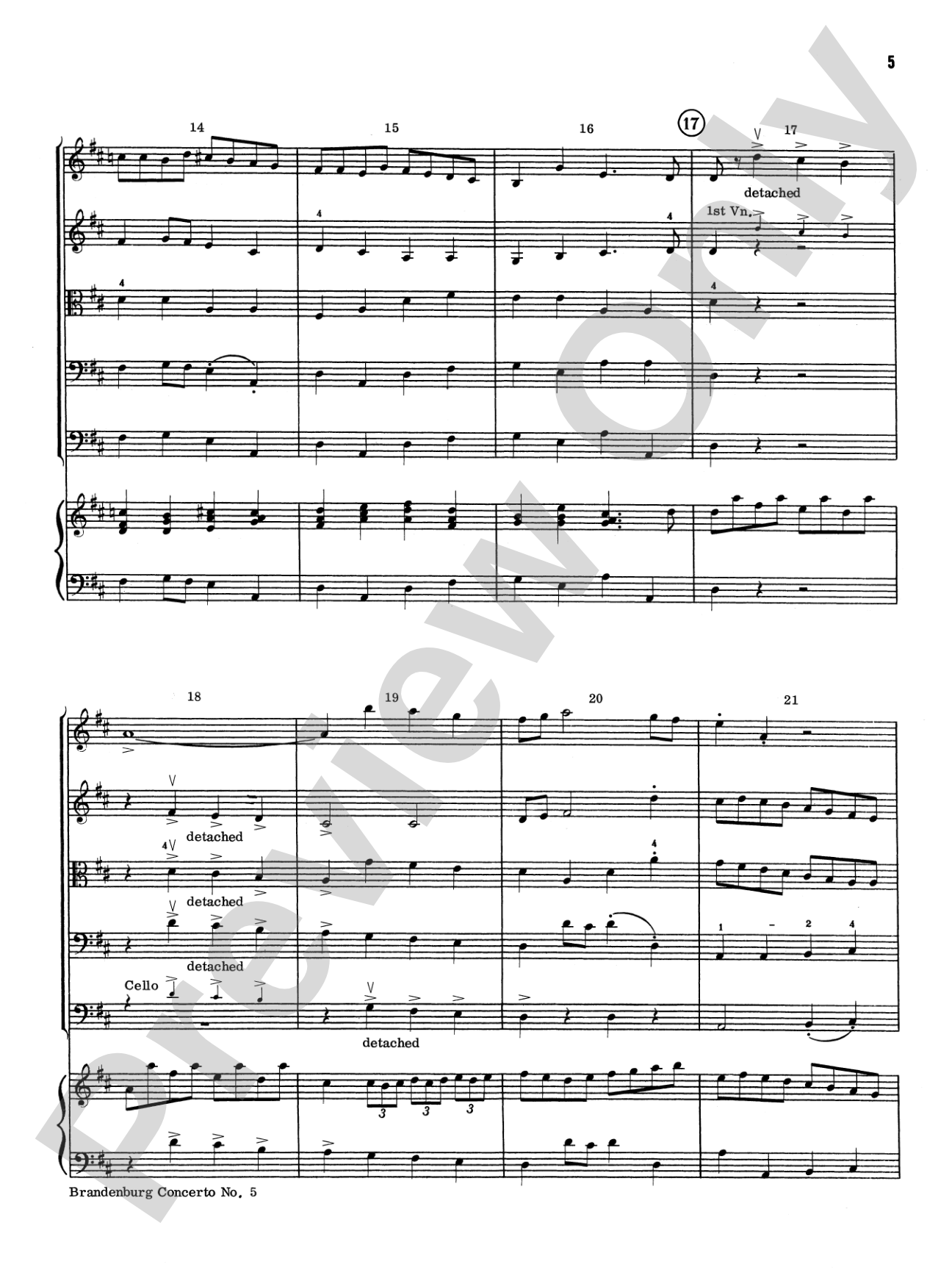 Brandenburg Concerto No. 5: Score