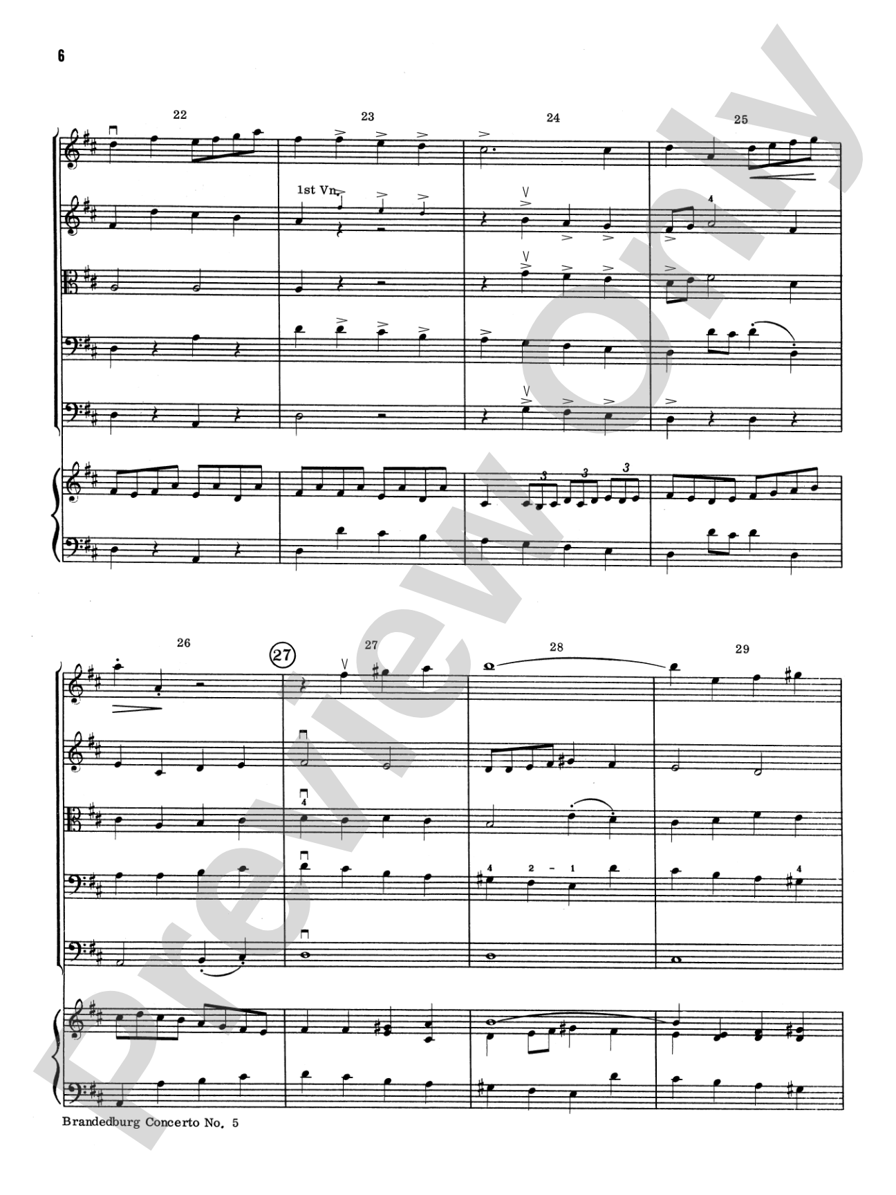 Brandenburg Concerto No. 5: Score
