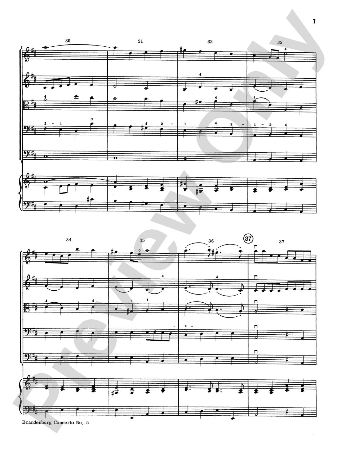 Brandenburg Concerto No. 5: Score