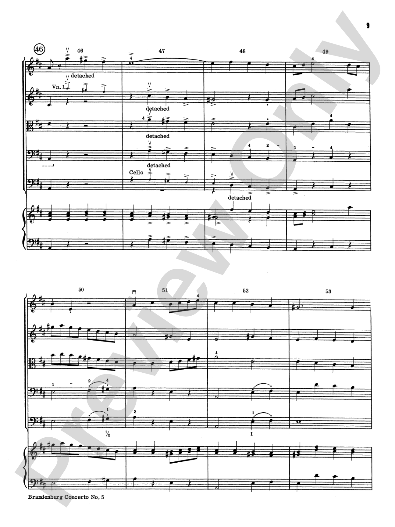 Brandenburg Concerto No. 5: Score