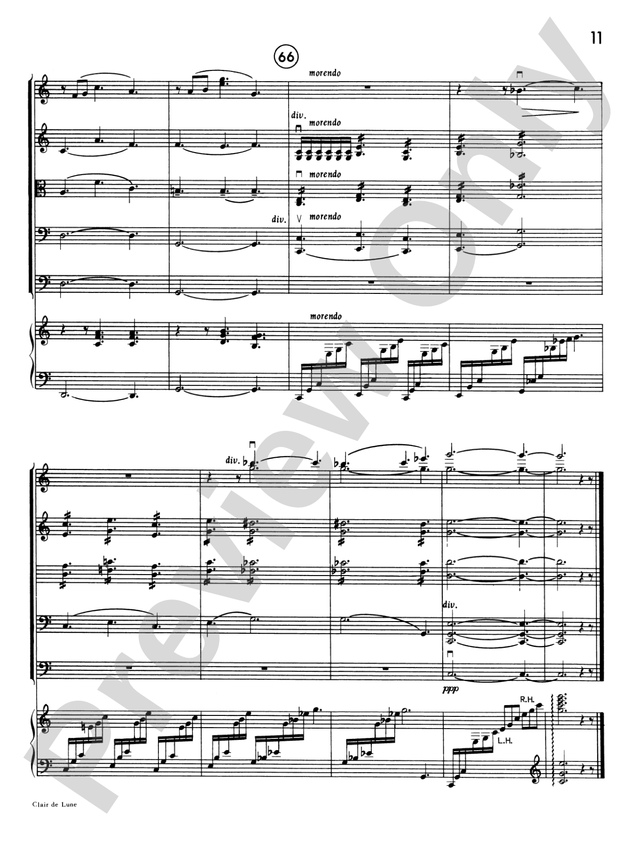 Clair de lune: String Orchestra Conductor Score & Parts