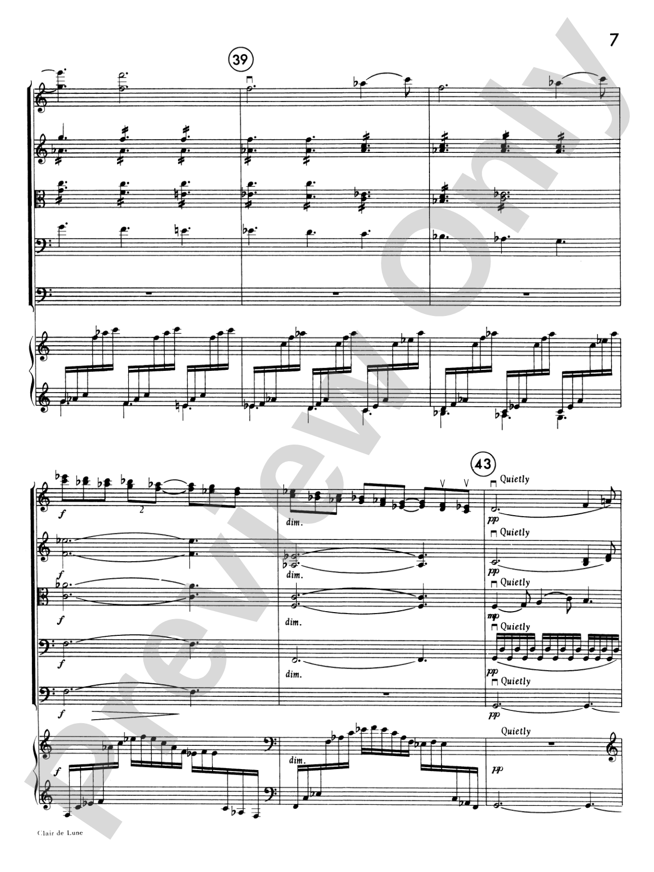 Clair de lune: String Orchestra Conductor Score & Parts