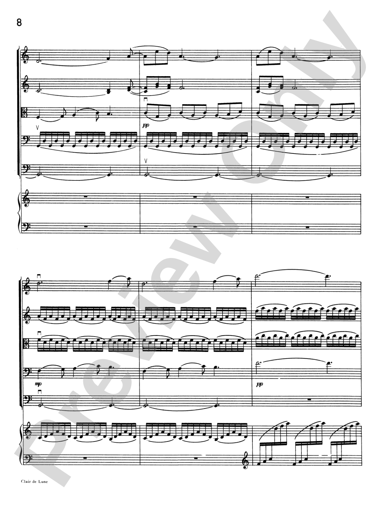 Clair de lune: String Orchestra Conductor Score & Parts