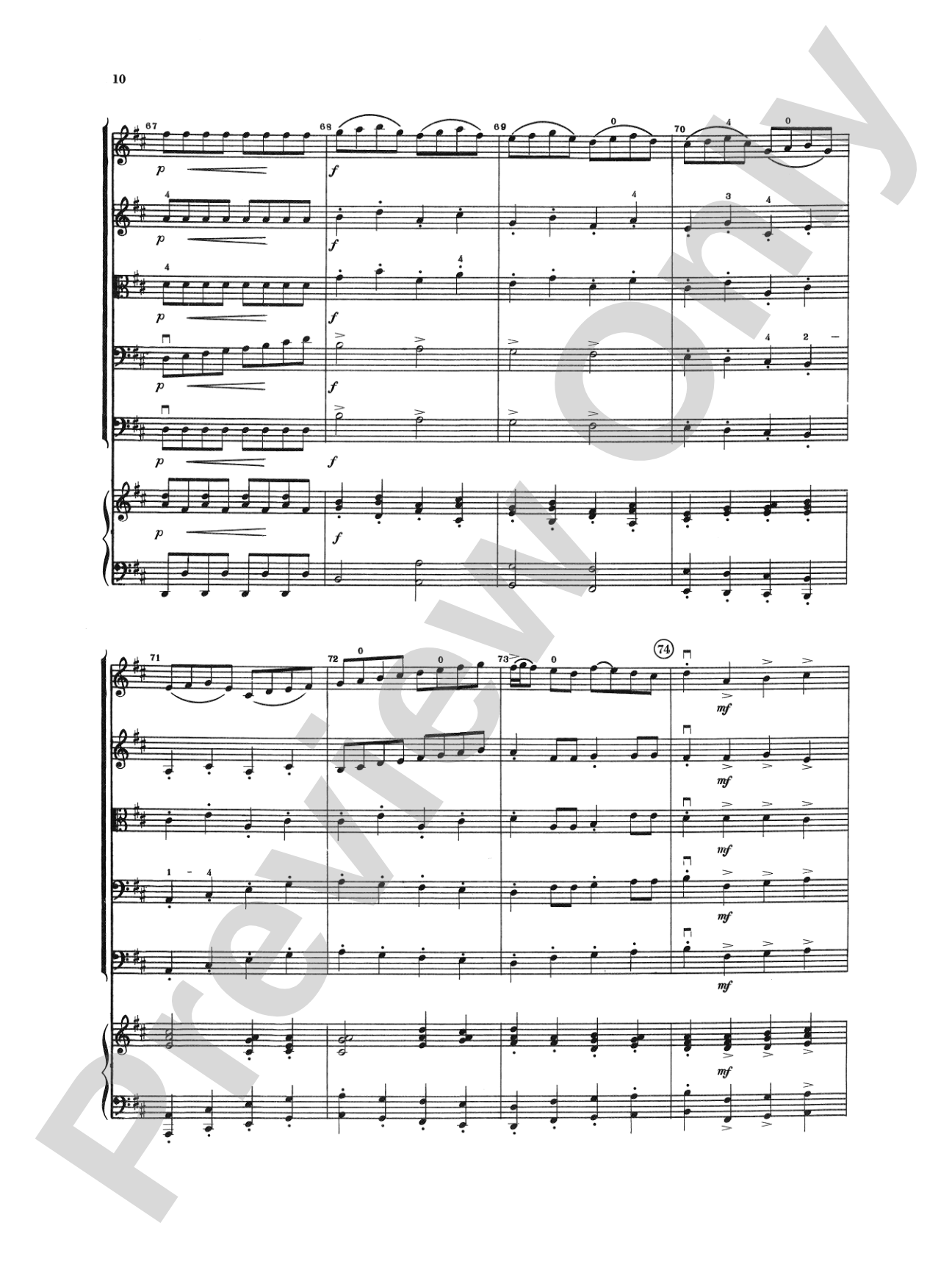 Concerto in D Major (from Clavier Concerto No. 3): String Orchestra Conductor Score & Parts