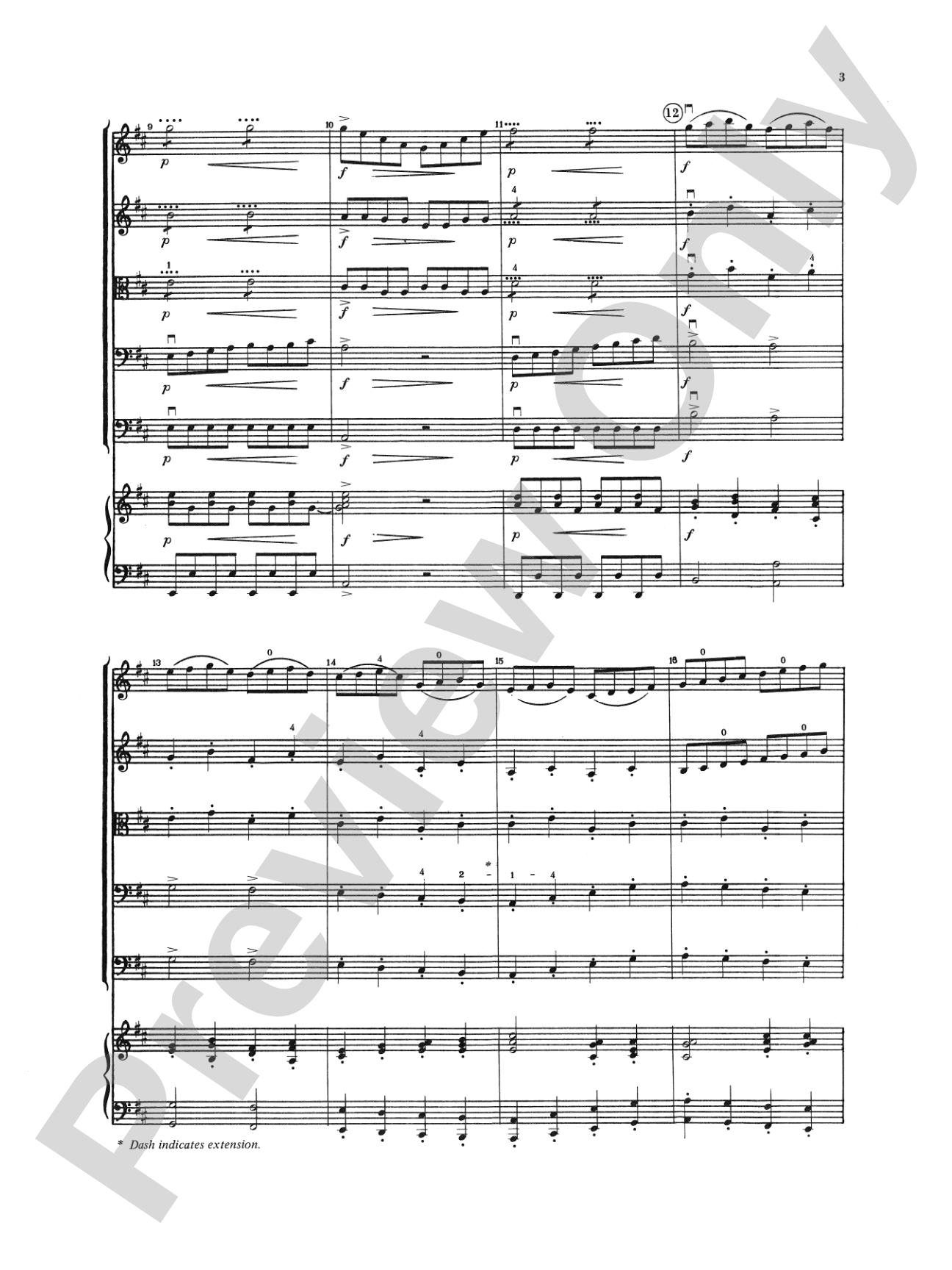 Concerto in D Major (from Clavier Concerto No. 3): String Orchestra Conductor Score & Parts