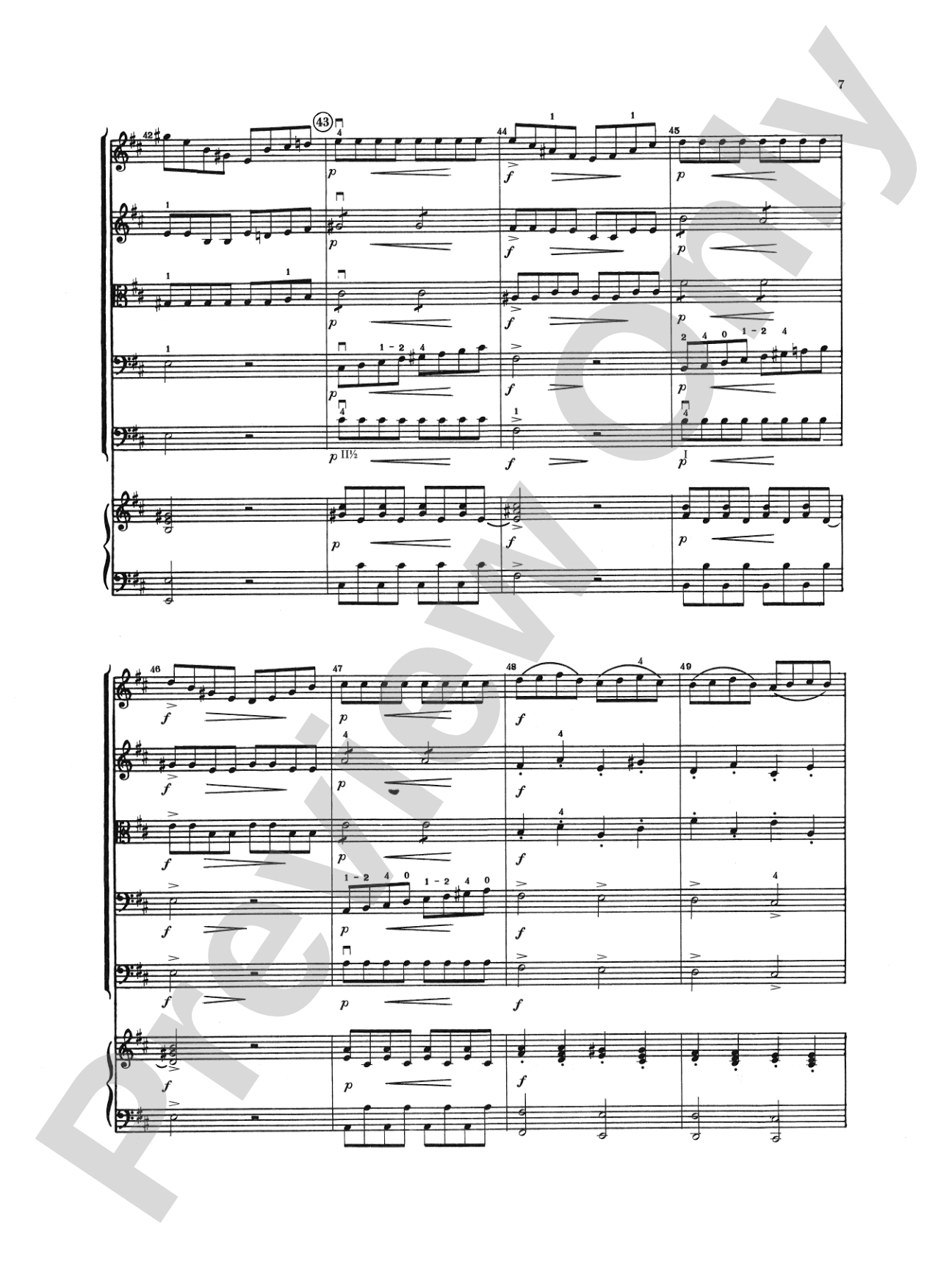 Concerto in D Major (from Clavier Concerto No. 3): String Orchestra Conductor Score & Parts