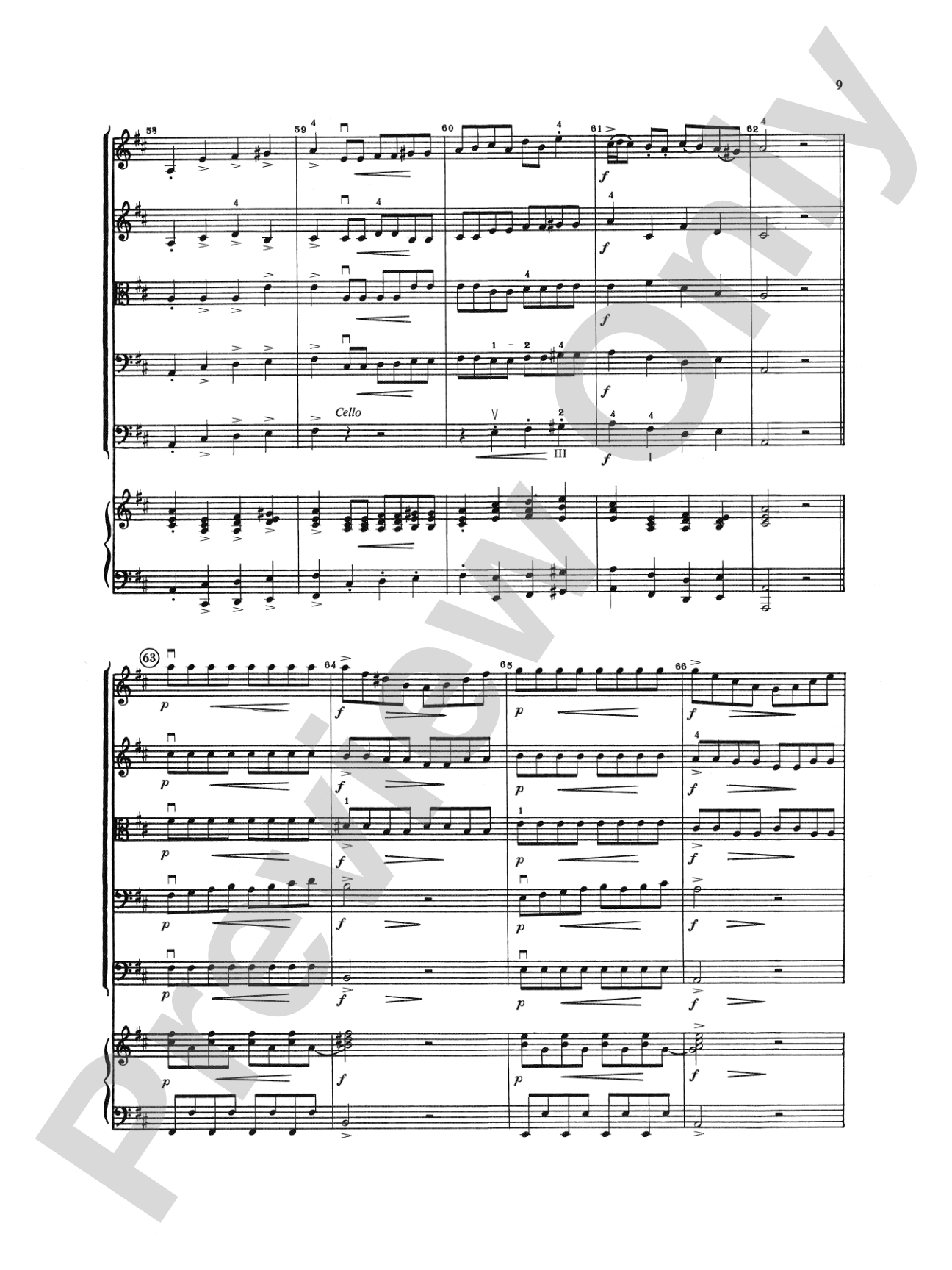 Concerto in D Major (from Clavier Concerto No. 3): String Orchestra Conductor Score & Parts
