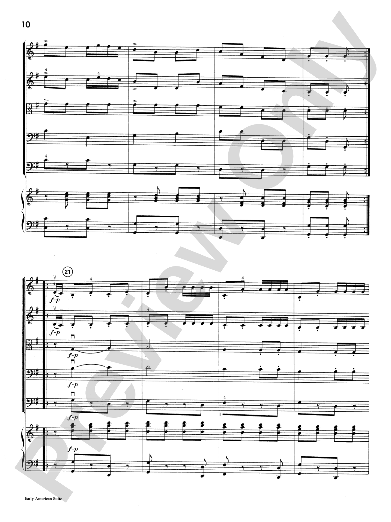Early American Suite: String Orchestra Conductor Score & Parts