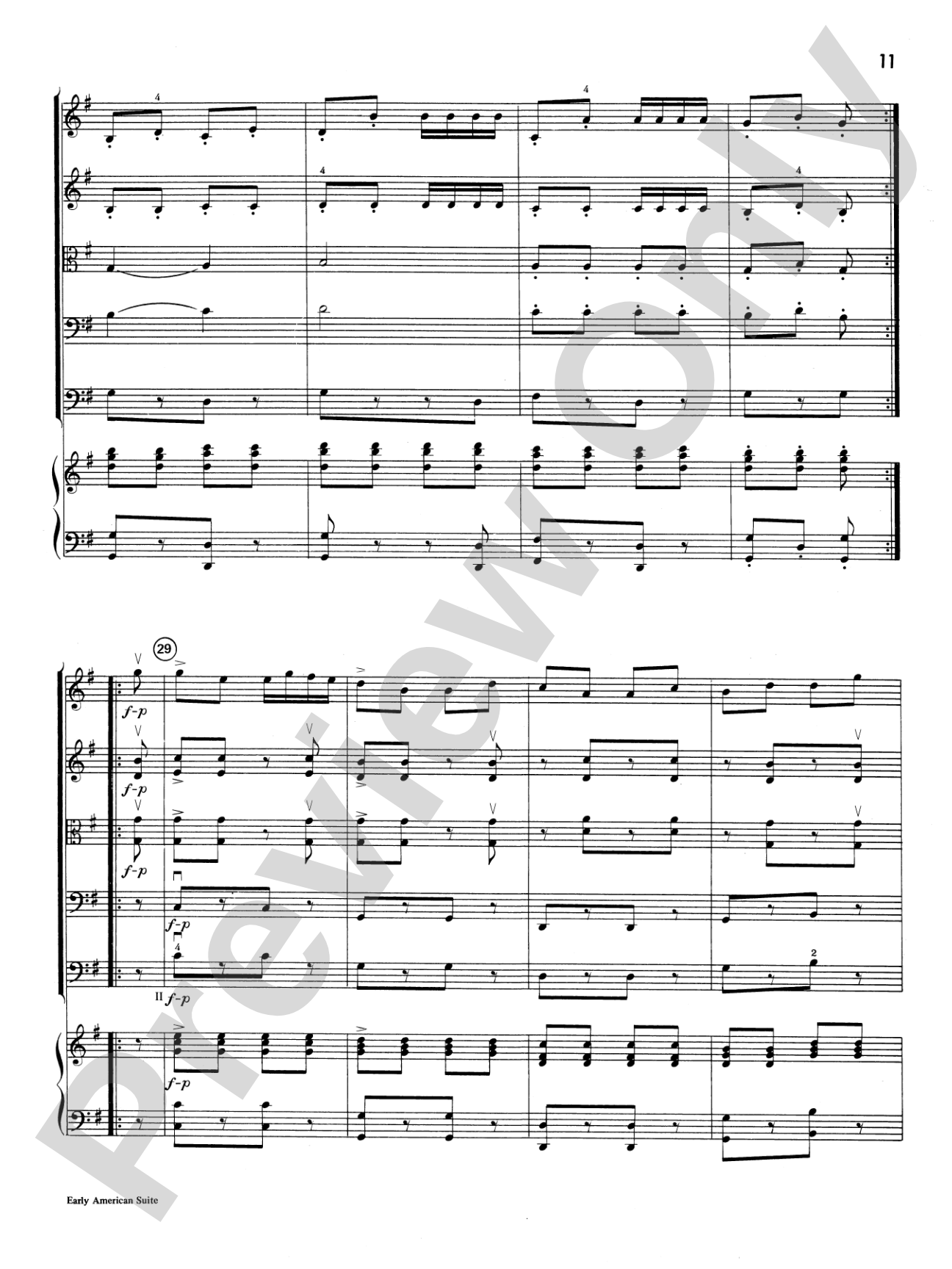 Early American Suite: String Orchestra Conductor Score & Parts