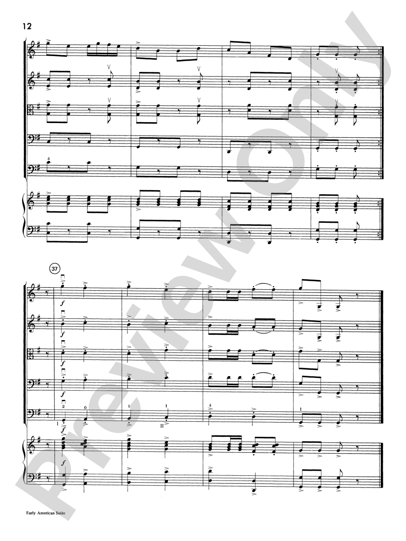 Early American Suite: String Orchestra Conductor Score & Parts