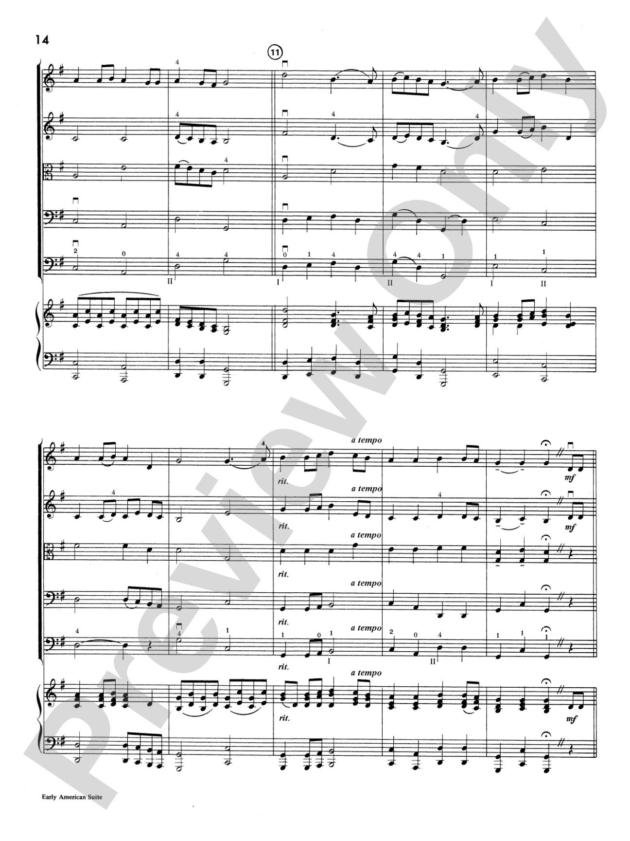 Early American Suite: String Orchestra Conductor Score & Parts