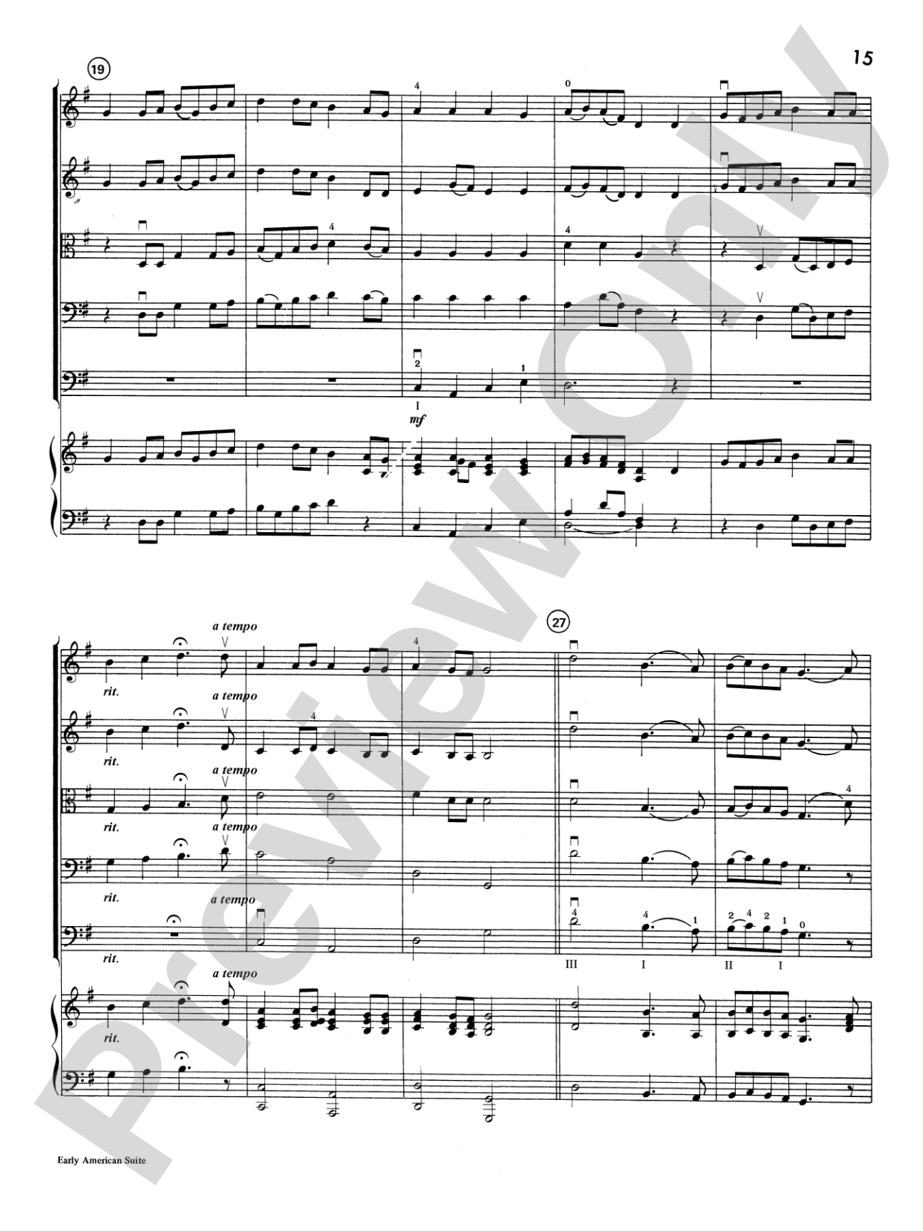 Early American Suite: String Orchestra Conductor Score & Parts