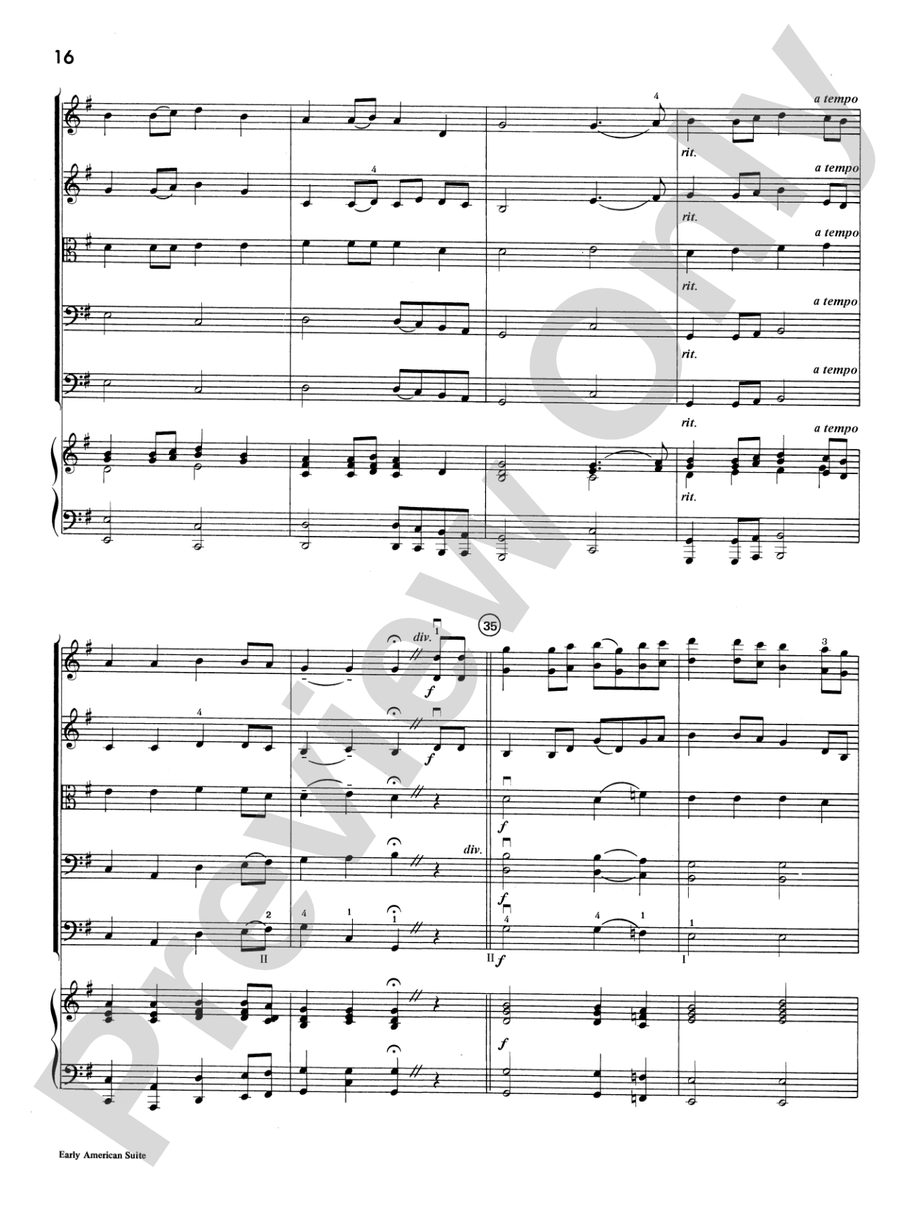 Early American Suite: String Orchestra Conductor Score & Parts
