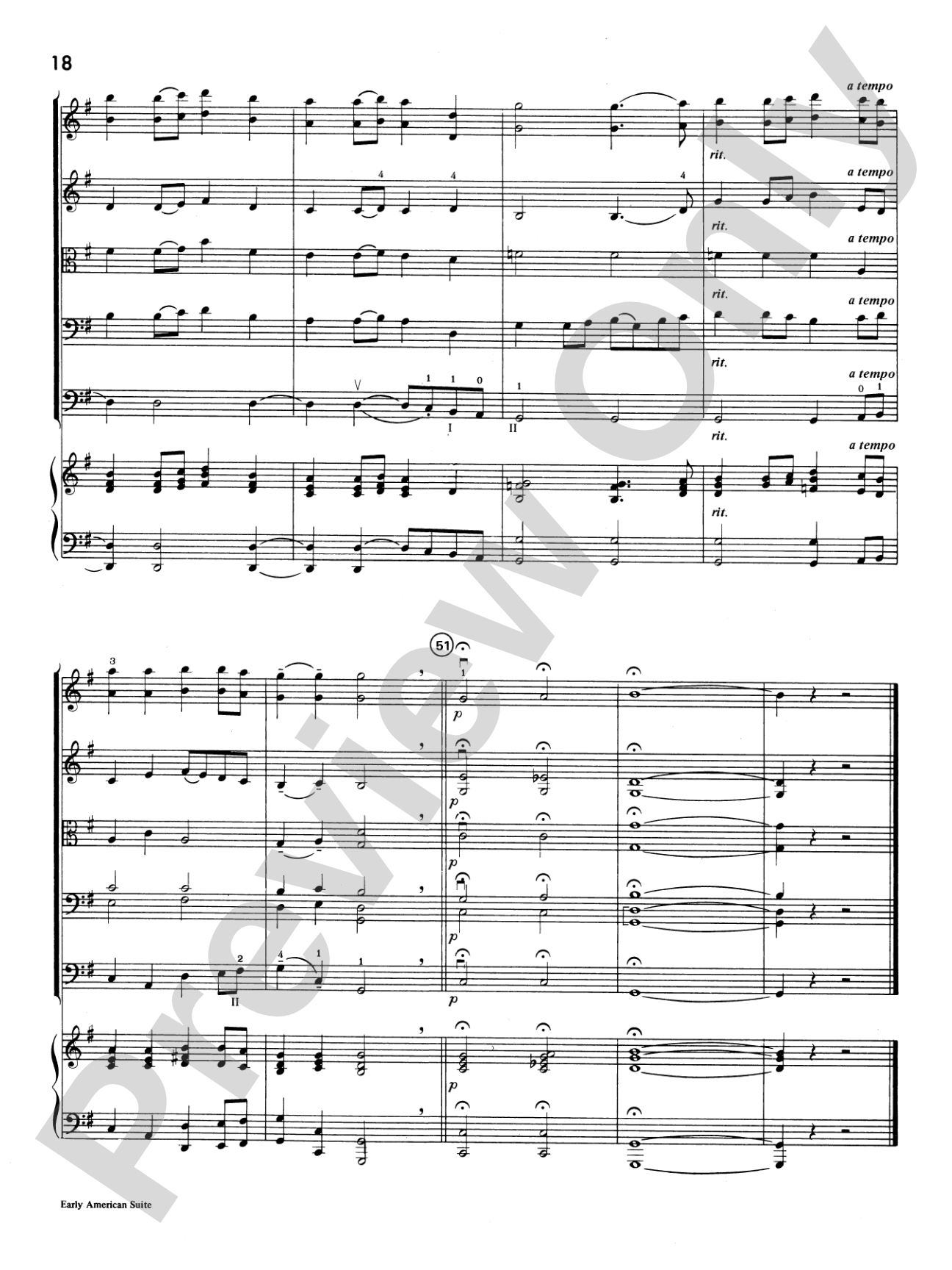 Early American Suite: String Orchestra Conductor Score & Parts