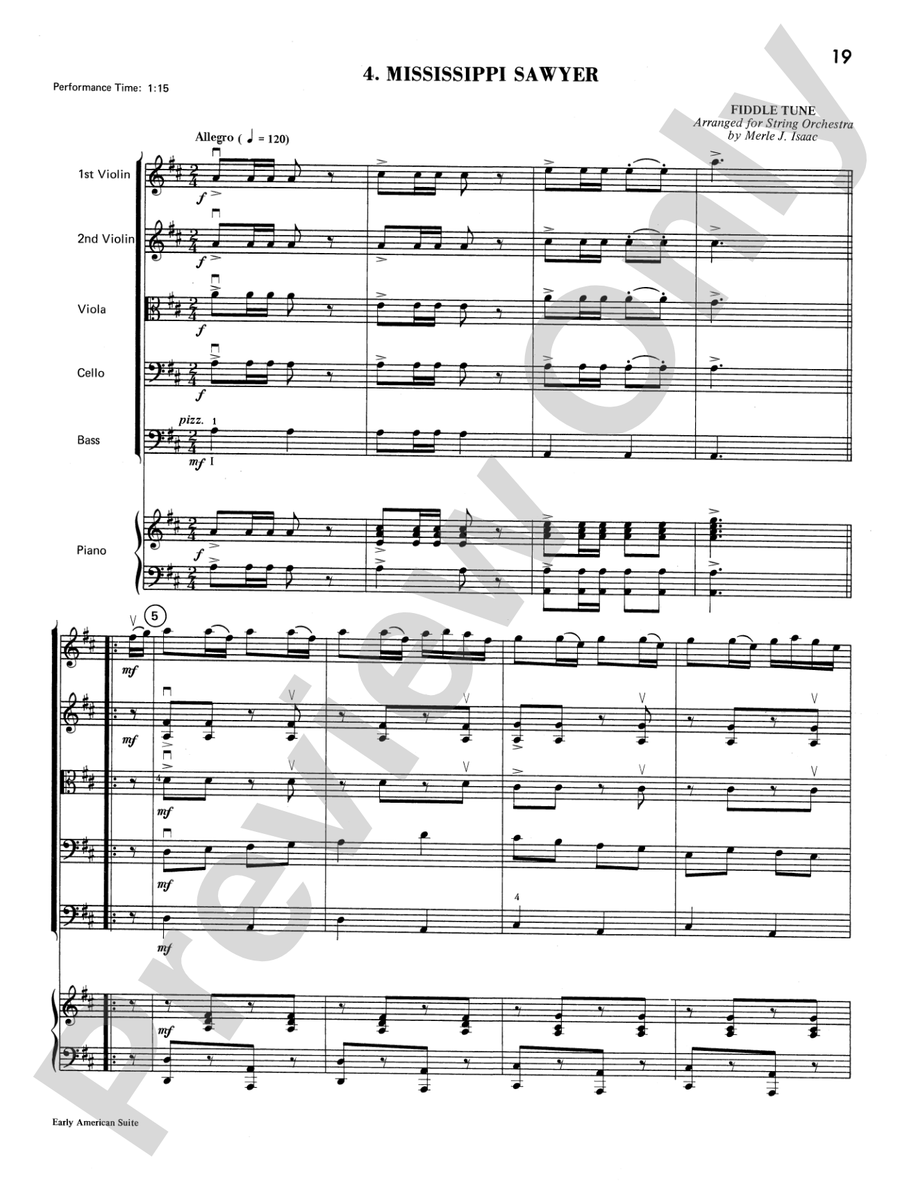 Early American Suite: String Orchestra Conductor Score & Parts