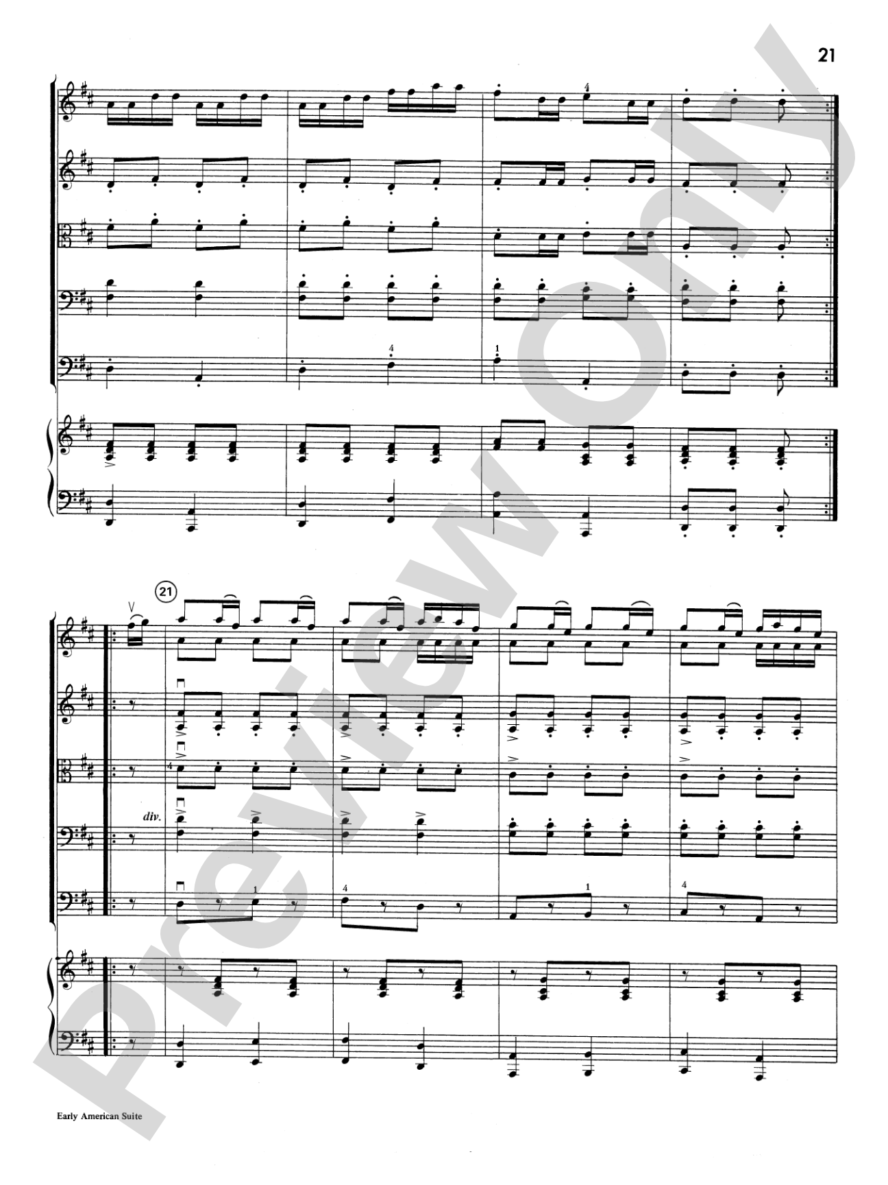 Early American Suite: String Orchestra Conductor Score & Parts