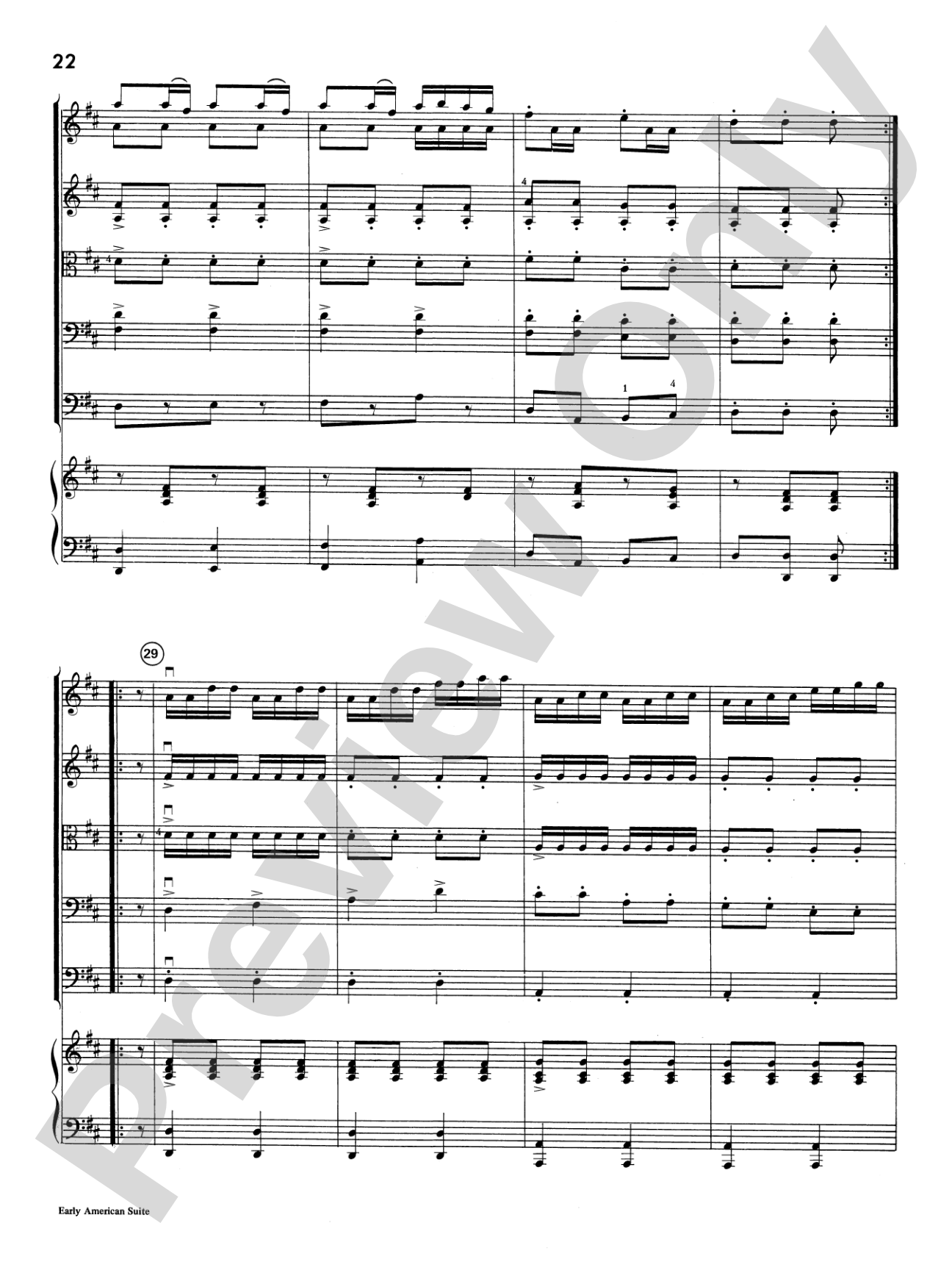 Early American Suite: String Orchestra Conductor Score & Parts