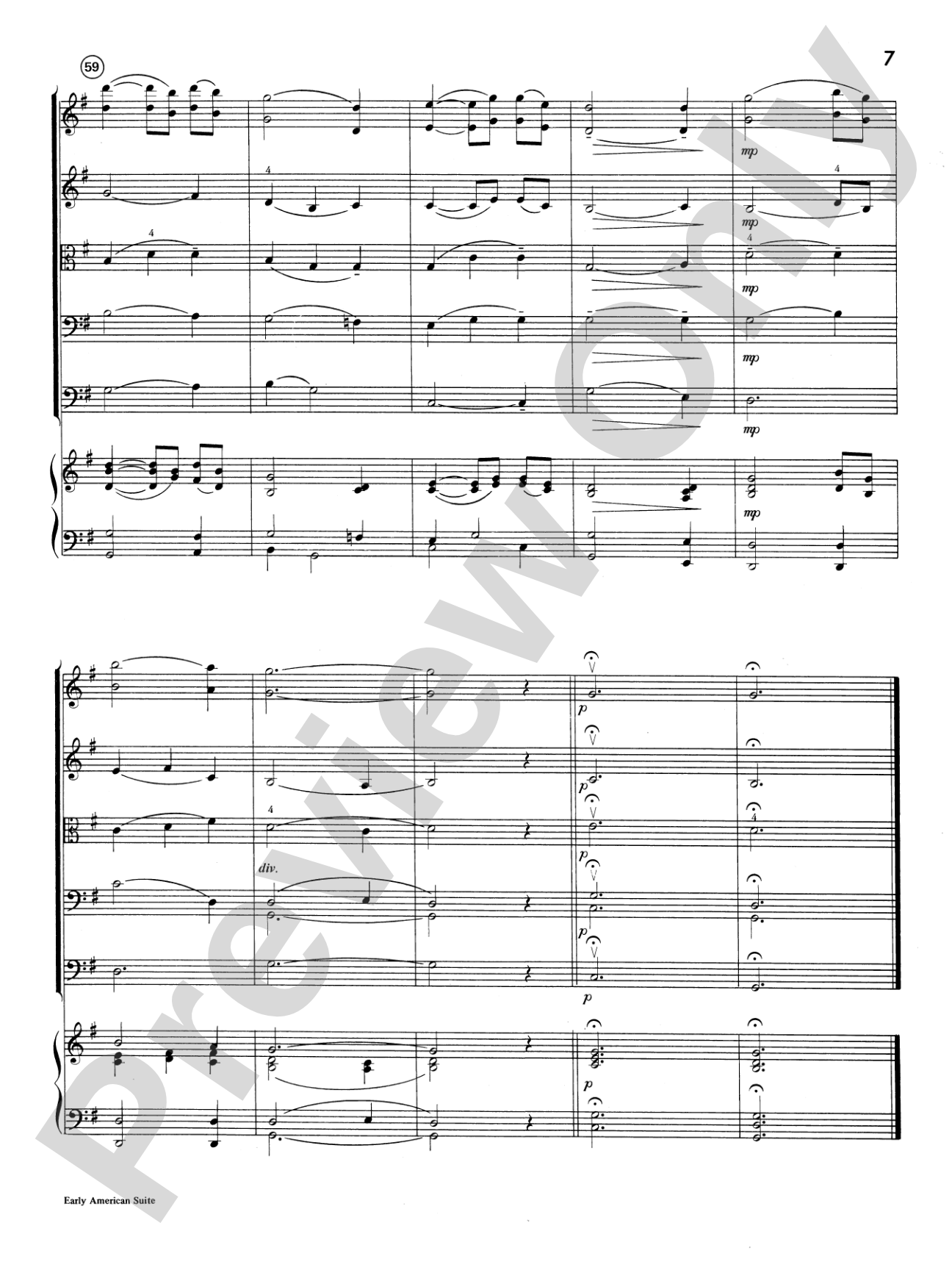 Early American Suite: String Orchestra Conductor Score & Parts
