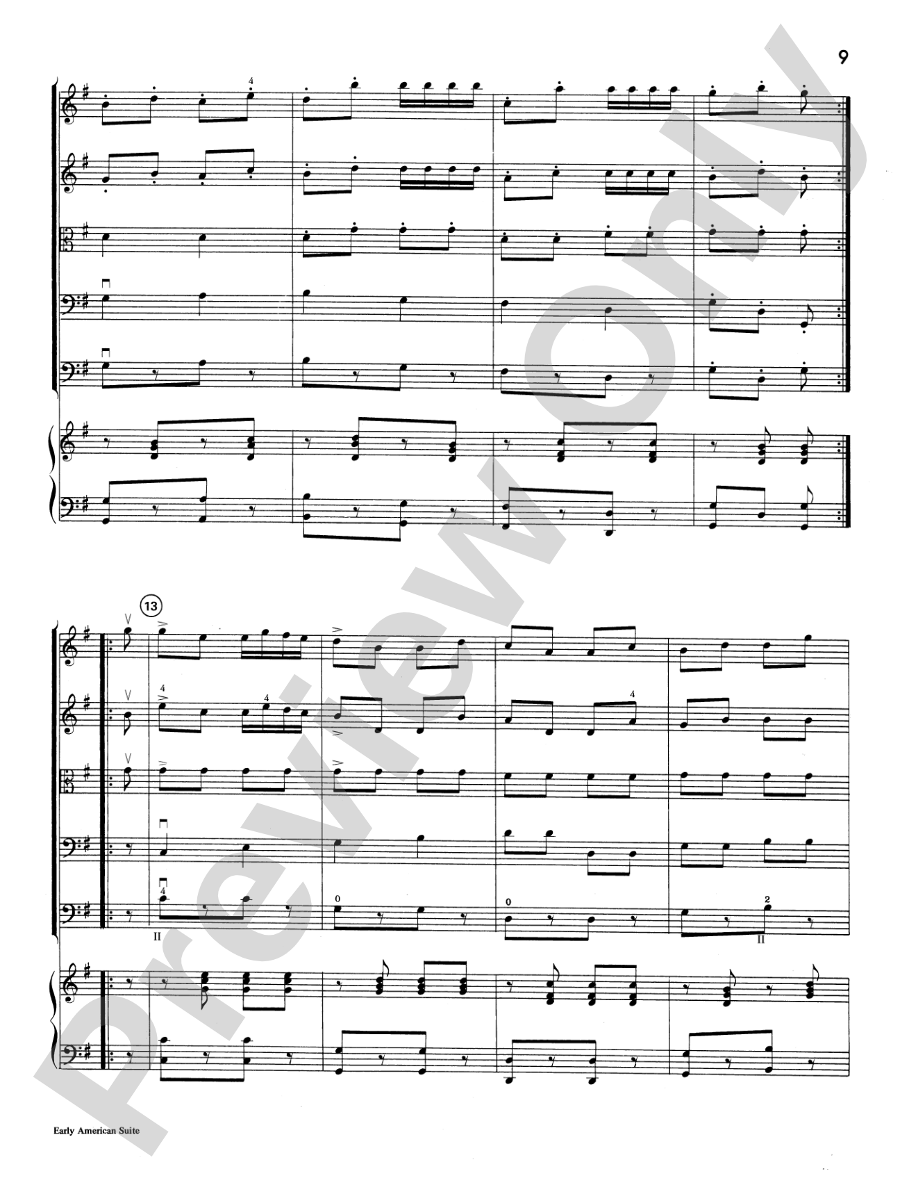 Early American Suite: String Orchestra Conductor Score & Parts