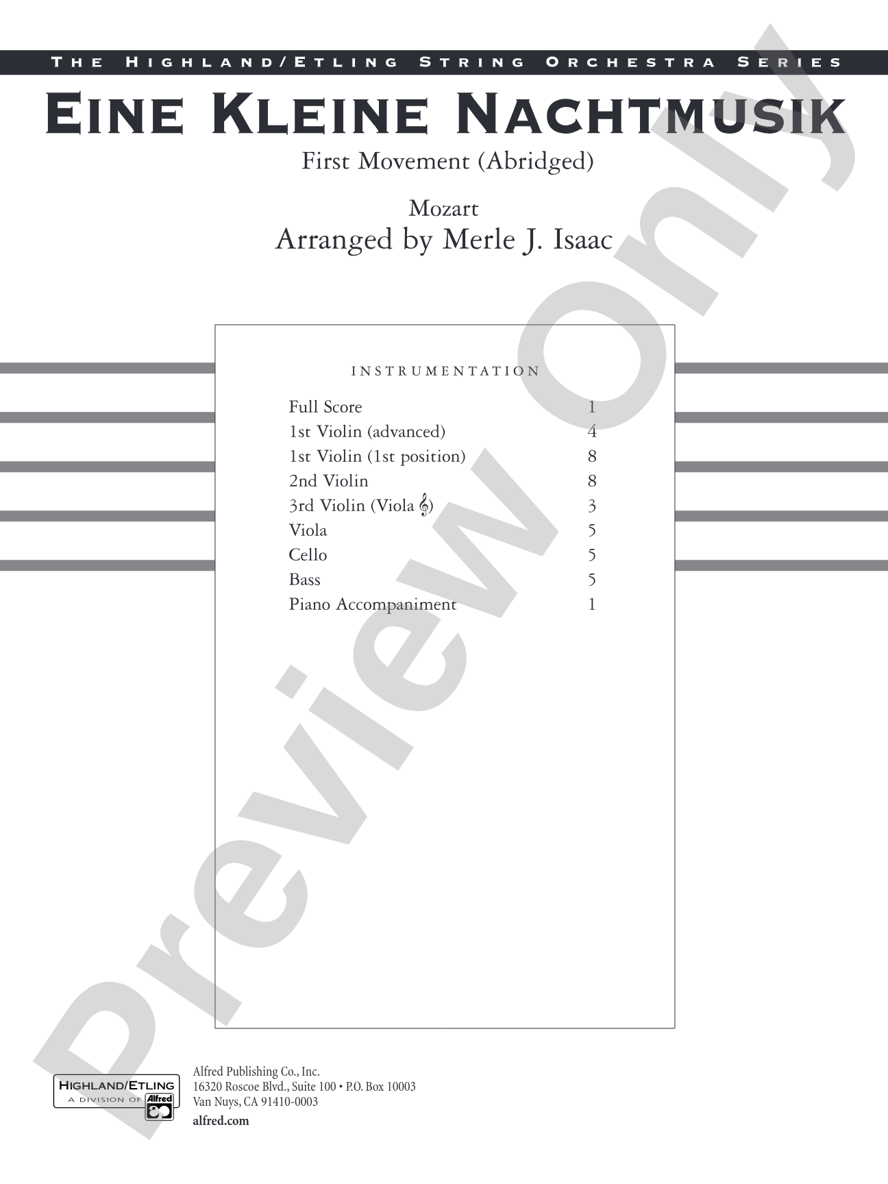 Eine Kleine Nachtmusik: Score