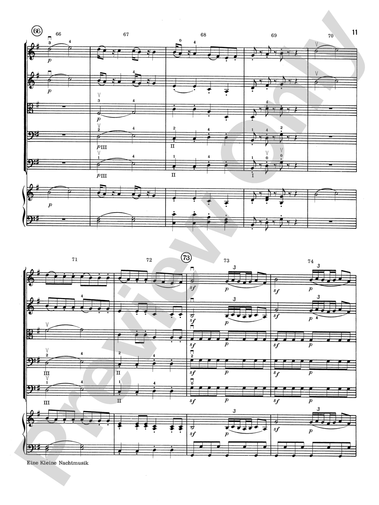 Eine Kleine Nachtmusik: Score