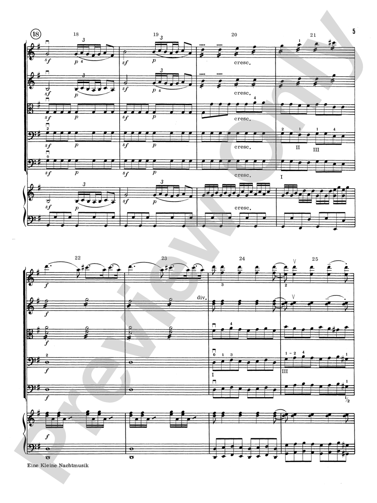 Eine Kleine Nachtmusik: Score