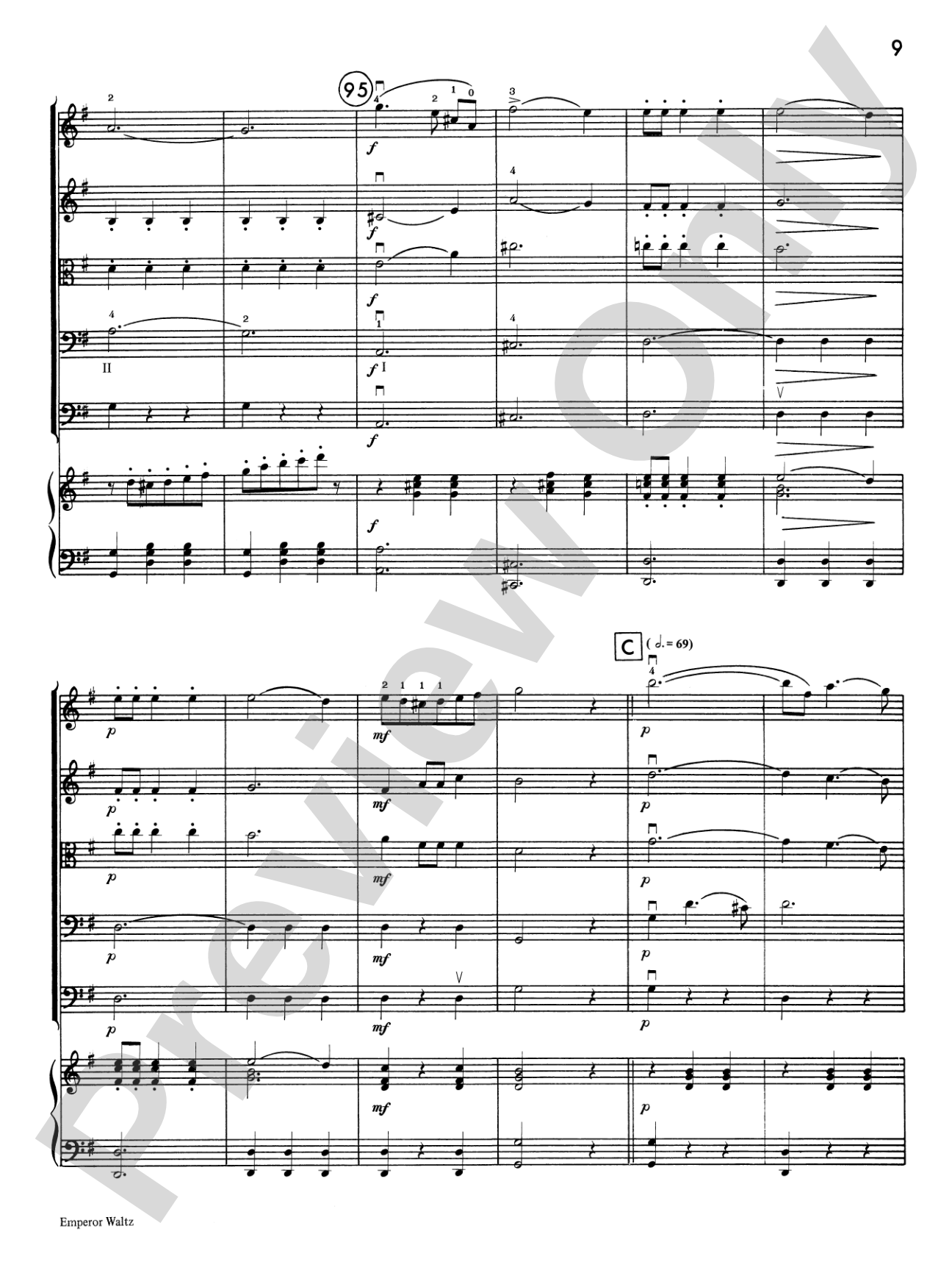 Emperor Waltz: String Orchestra Conductor Score & Parts