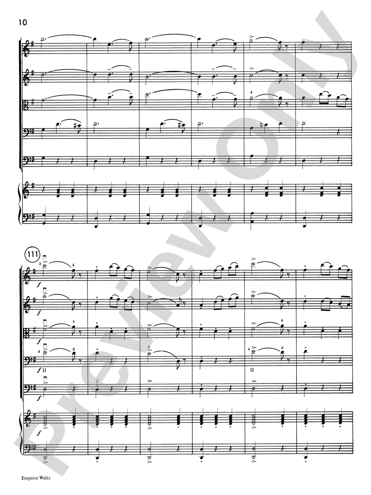 Emperor Waltz: String Orchestra Conductor Score & Parts