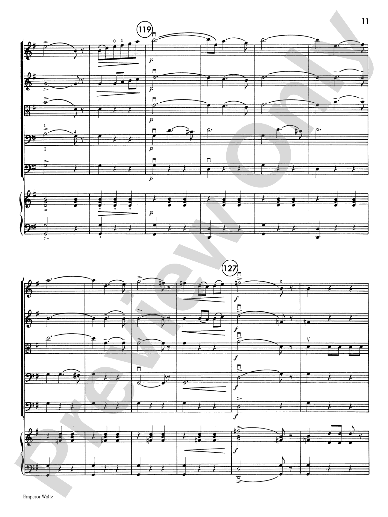 Emperor Waltz: String Orchestra Conductor Score & Parts