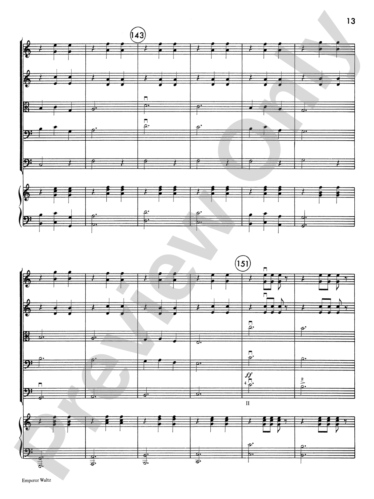 Emperor Waltz: String Orchestra Conductor Score & Parts