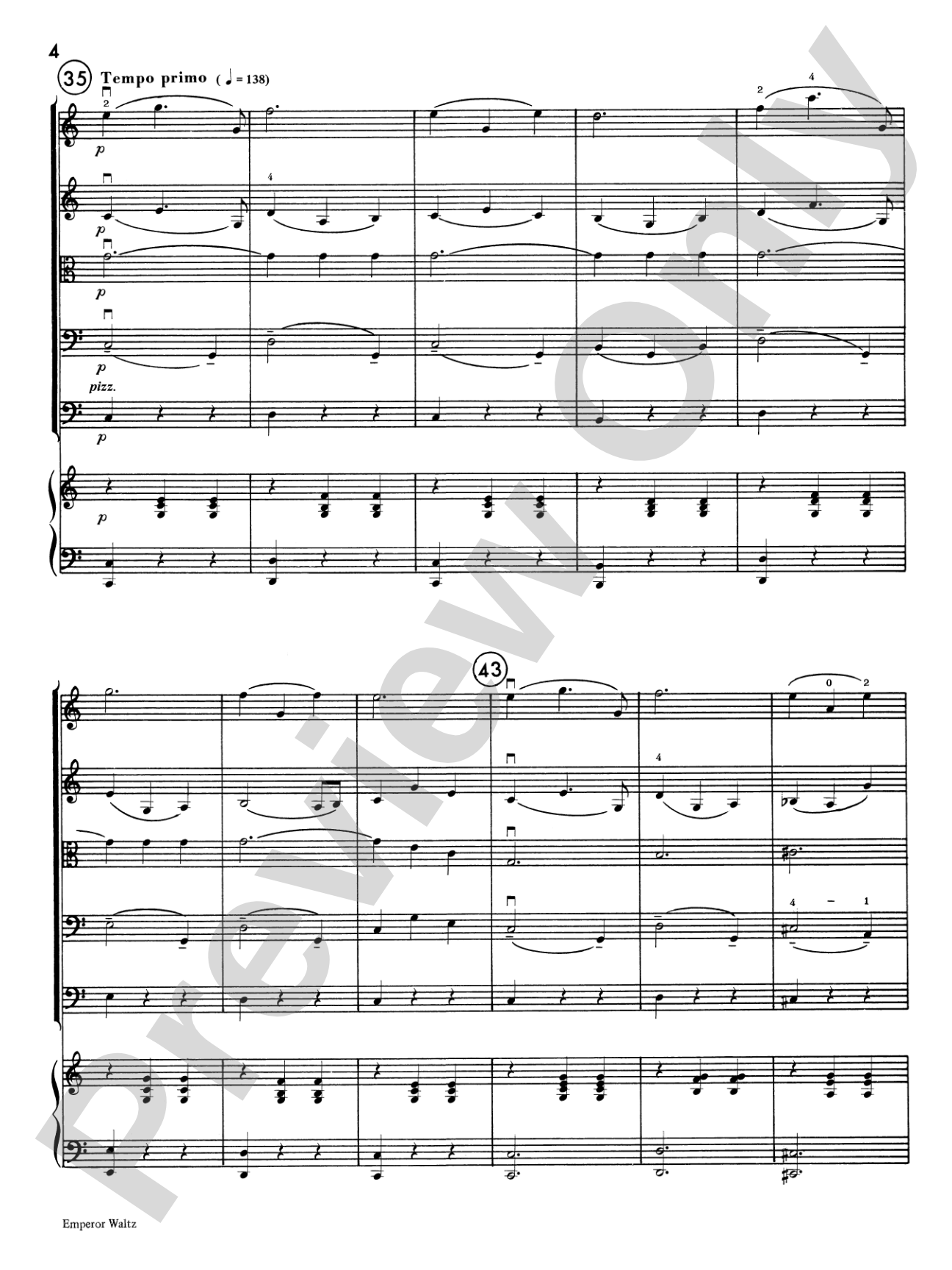 Emperor Waltz: String Orchestra Conductor Score & Parts