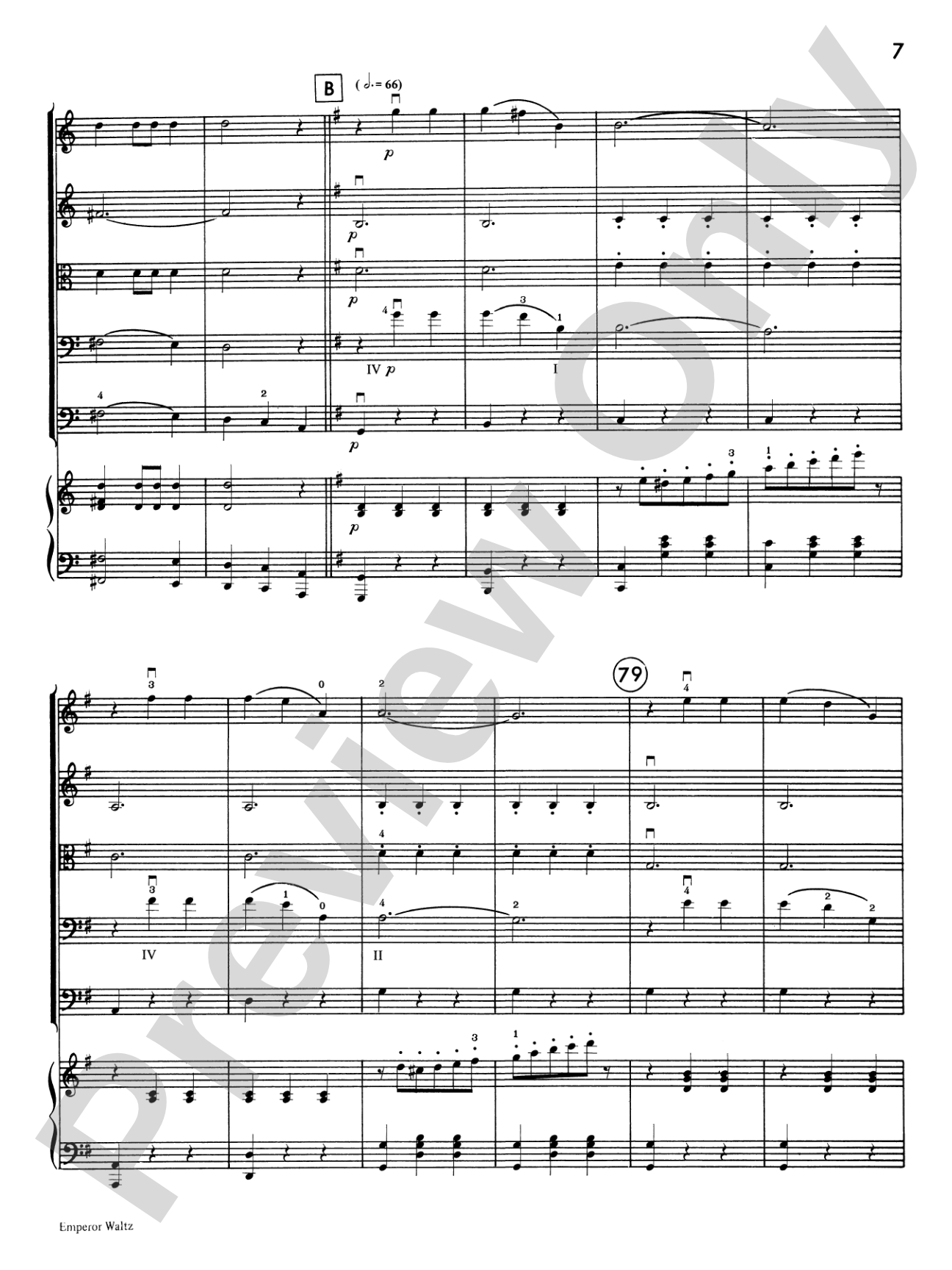 Emperor Waltz: String Orchestra Conductor Score & Parts