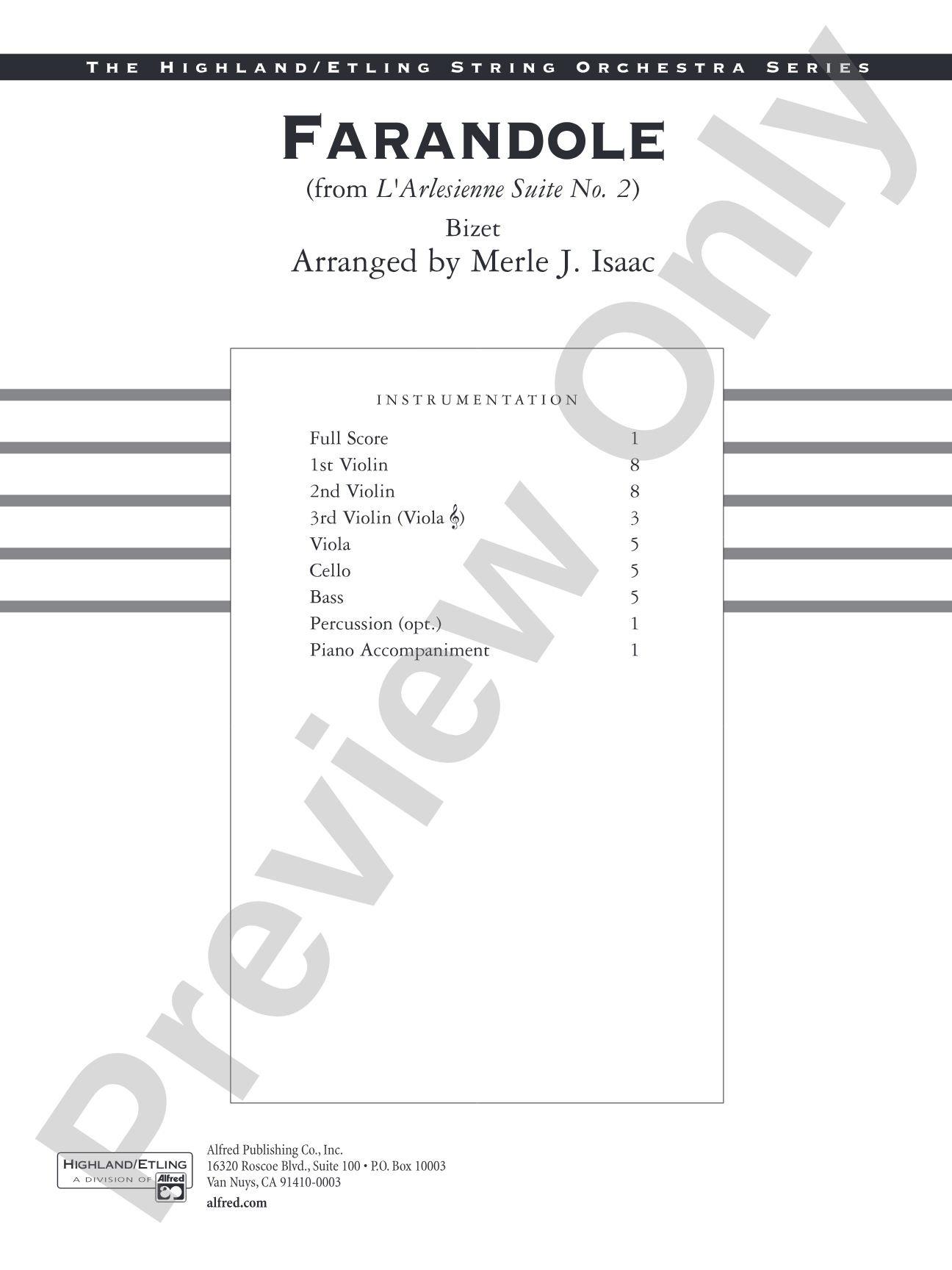 Farandole: Score
