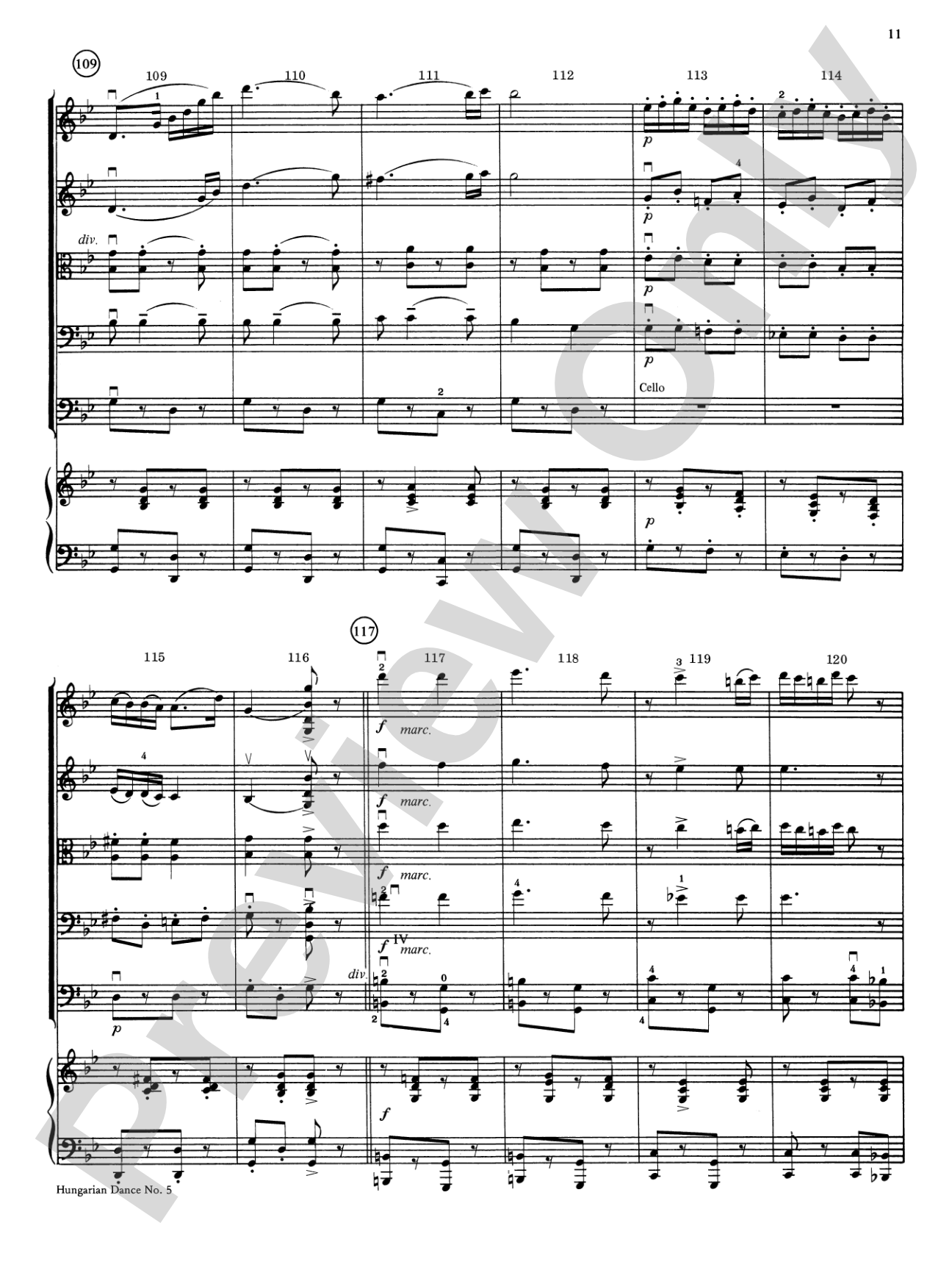Hungarian Dance No. 5: String Orchestra Conductor Score & Parts