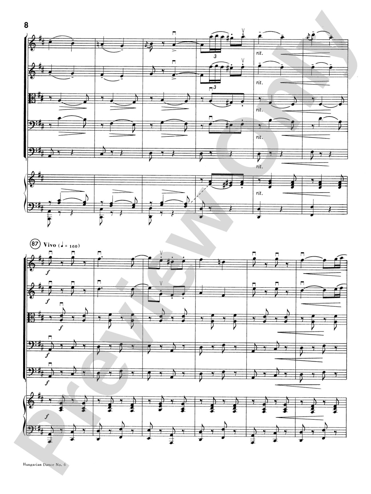 Hungarian Dance No. 6: Score