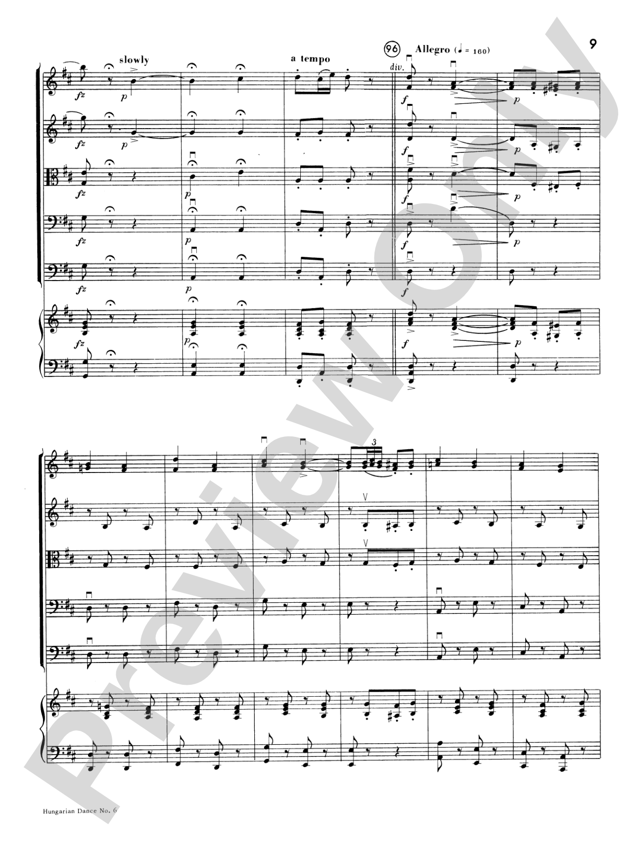 Hungarian Dance No. 6: Score
