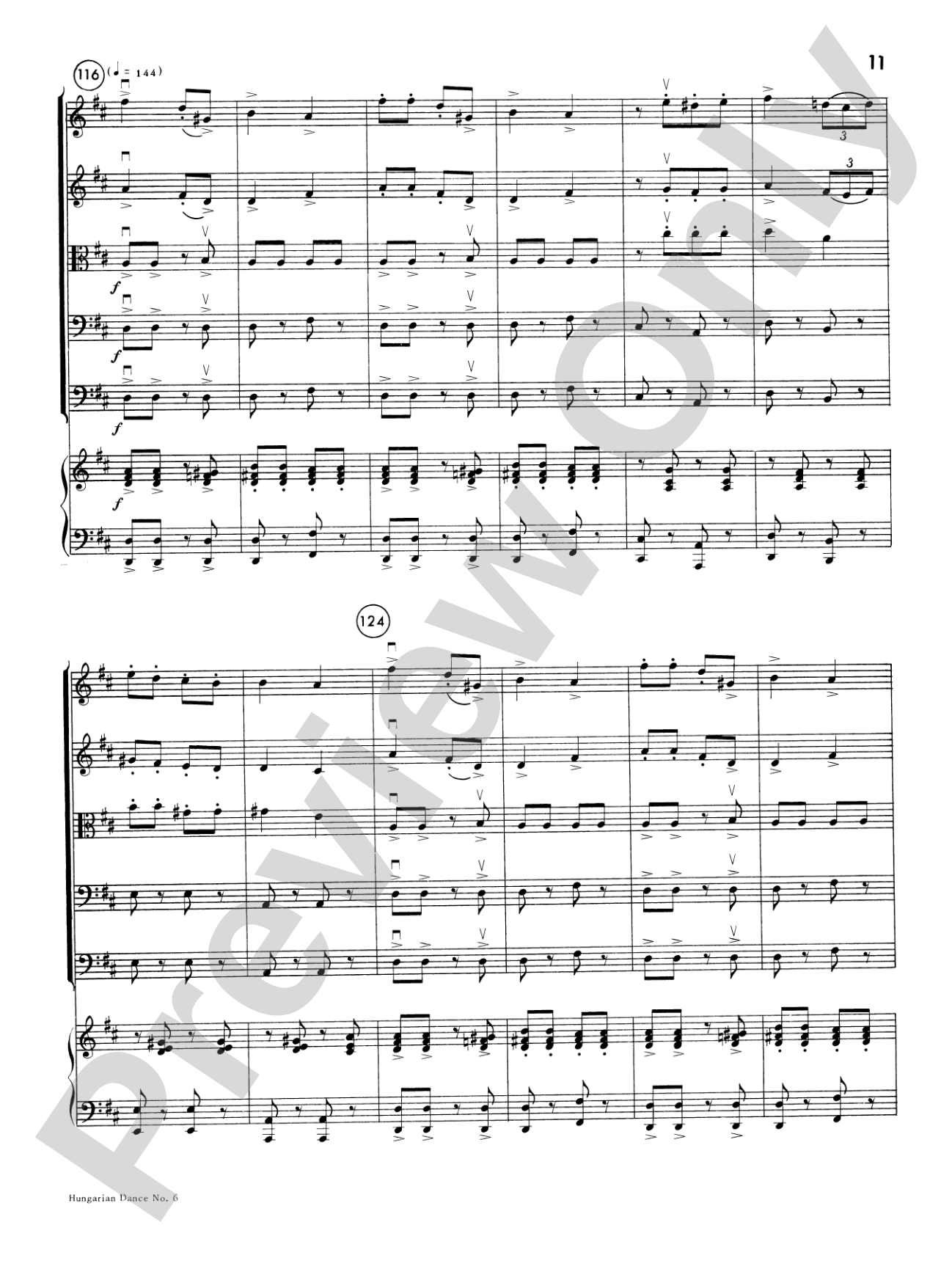 Hungarian Dance No. 6: Score