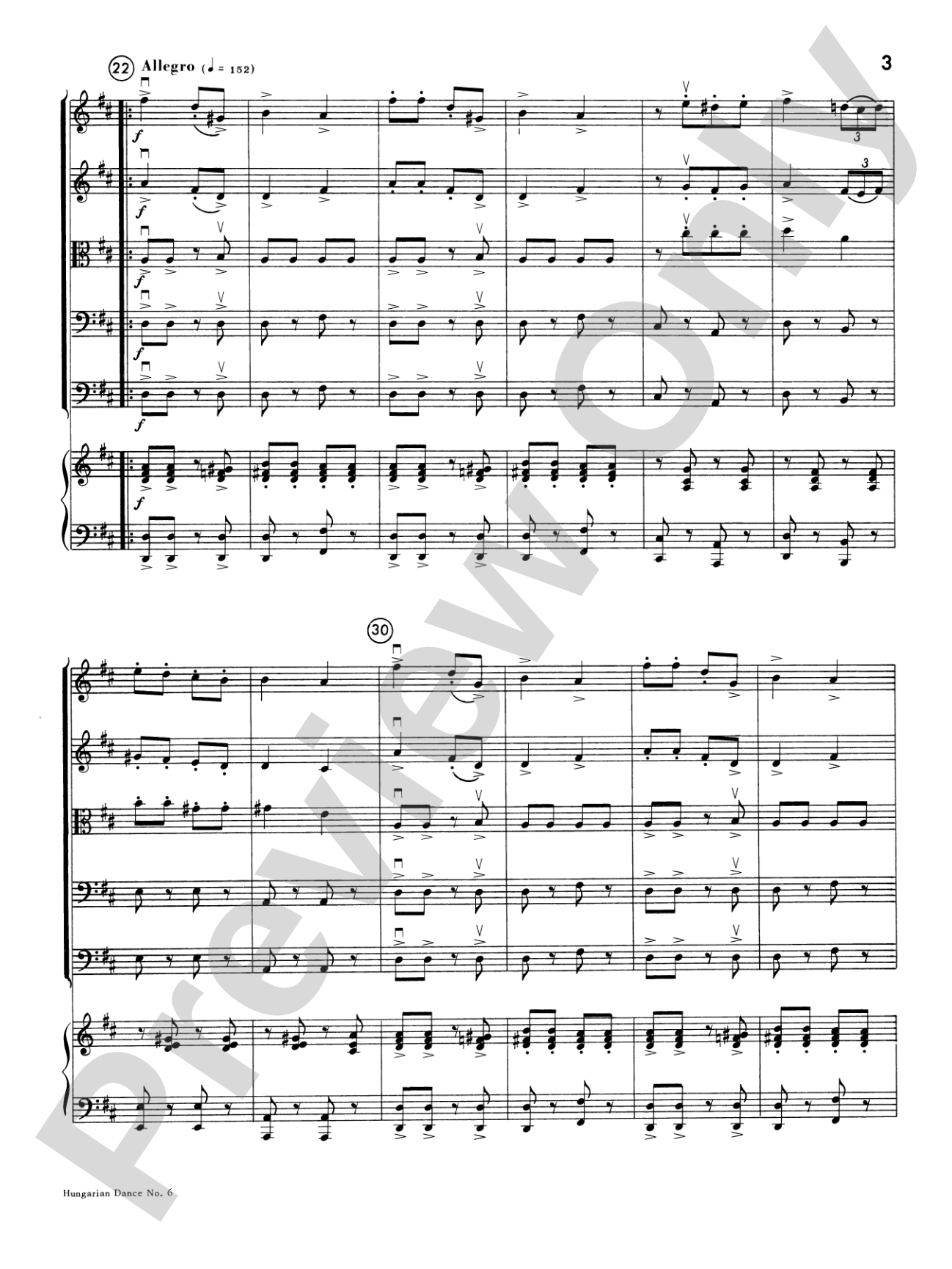 Hungarian Dance No. 6: Score