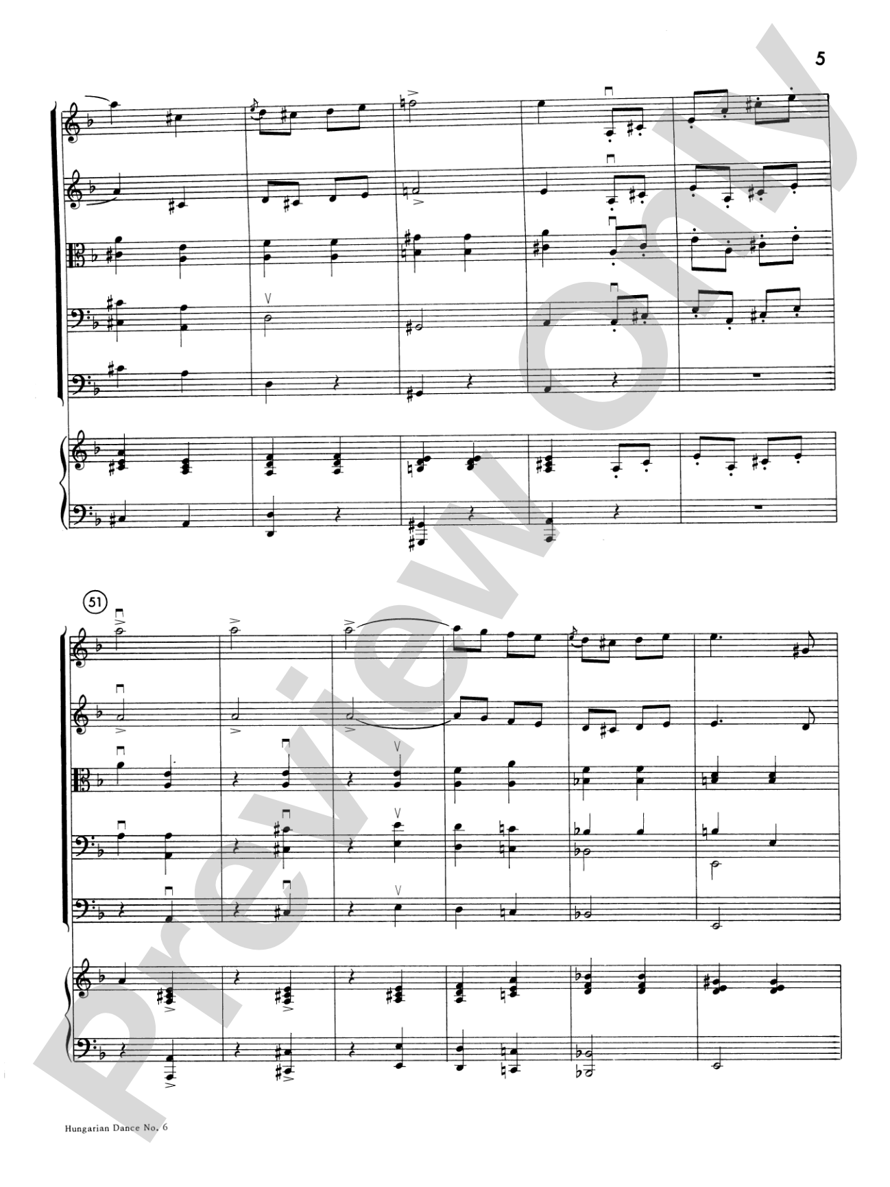 Hungarian Dance No. 6: Score