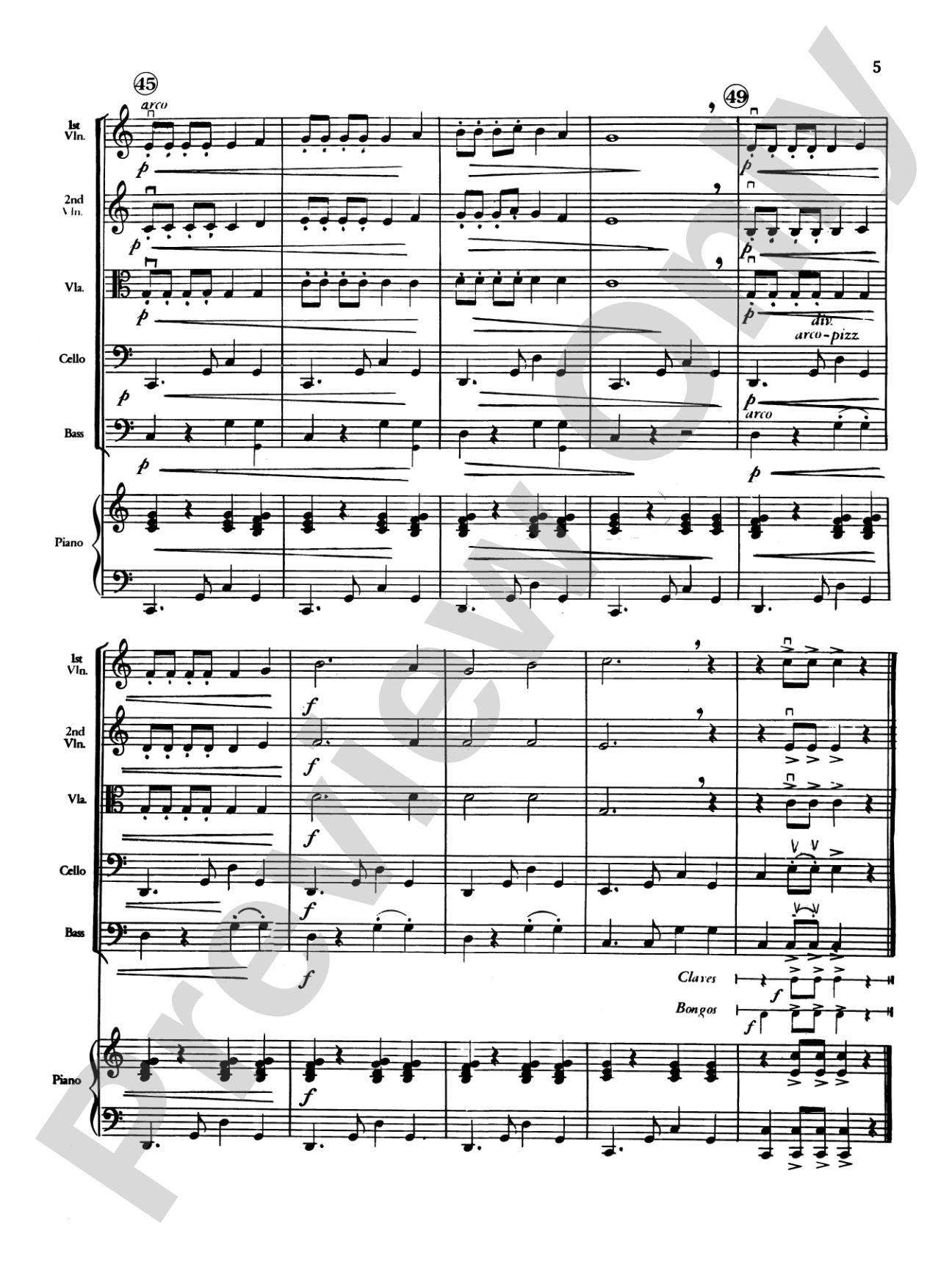 Petite Tango: String Orchestra Conductor Score & Parts