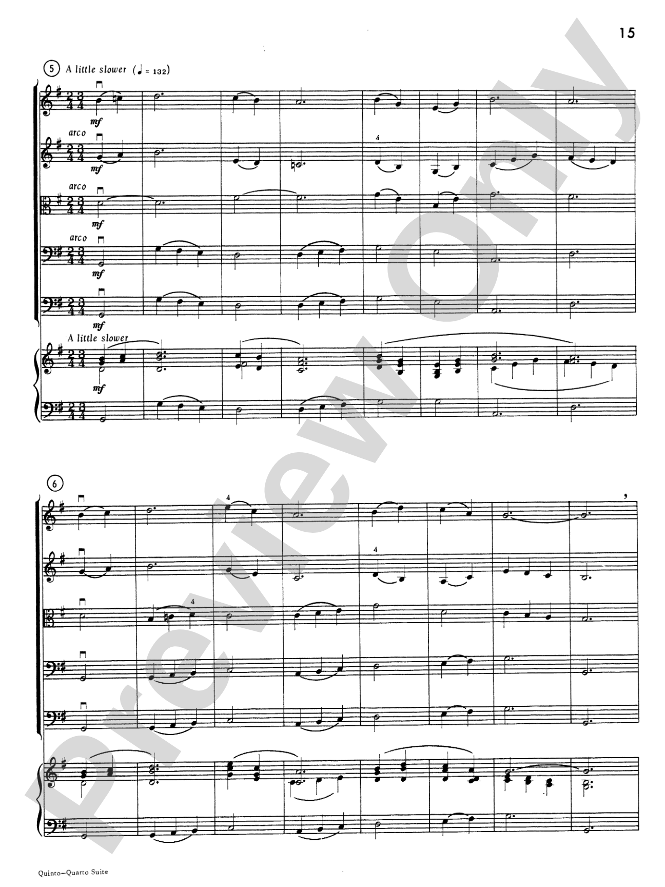 Quinto-Quarto Suite: String Orchestra Conductor Score & Parts