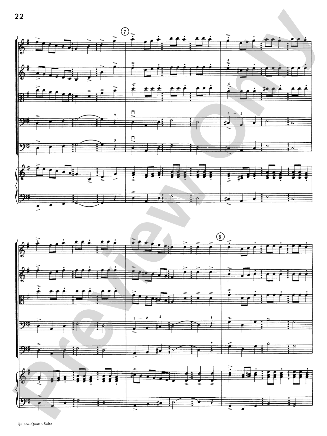 Quinto-Quarto Suite: String Orchestra Conductor Score & Parts