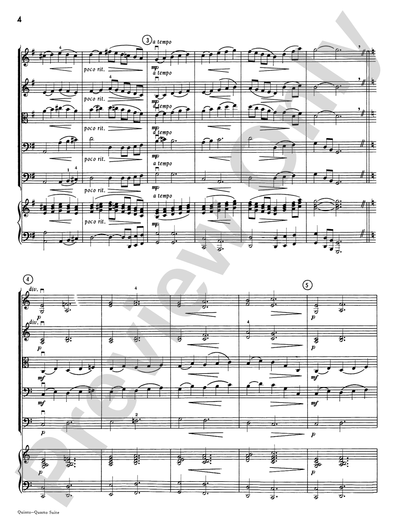Quinto-Quarto Suite: String Orchestra Conductor Score & Parts