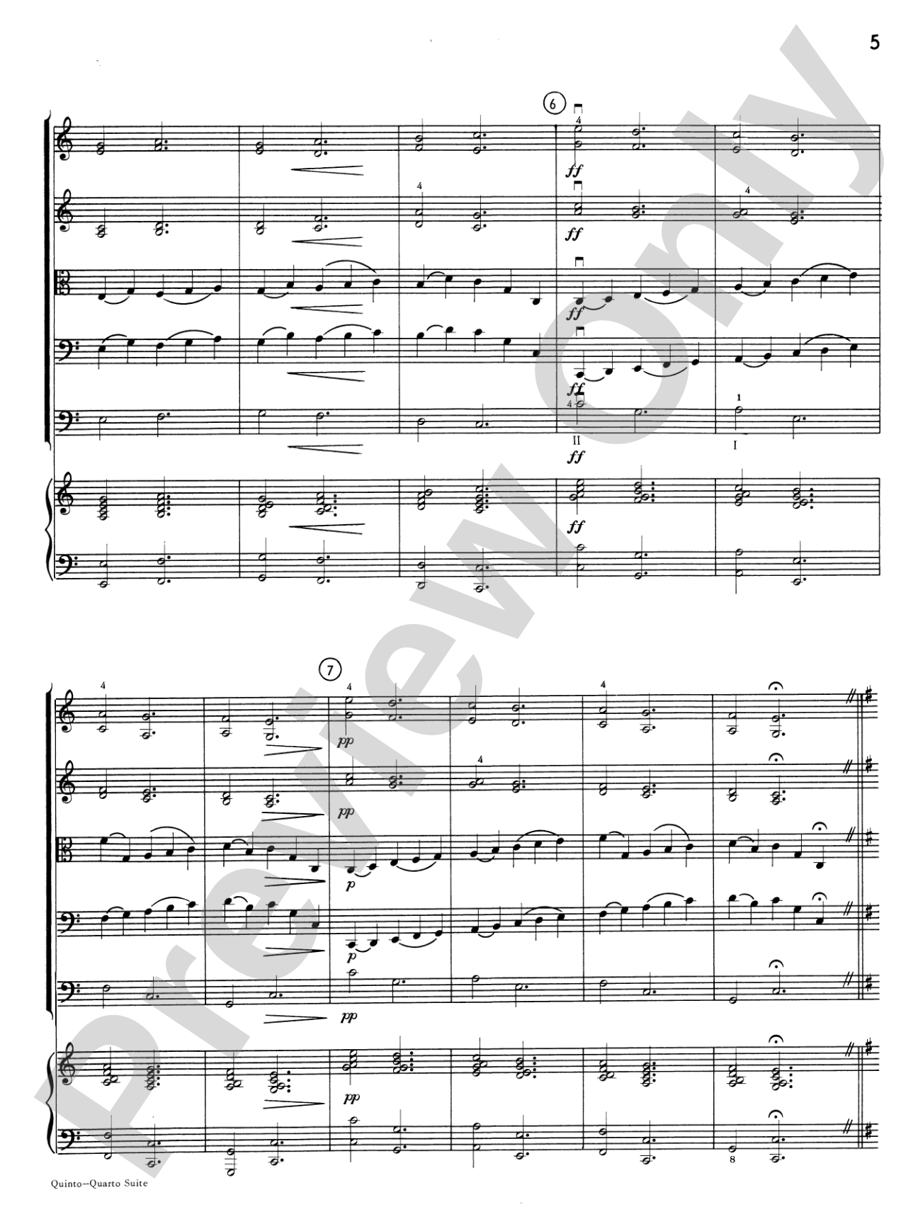 Quinto-Quarto Suite: String Orchestra Conductor Score & Parts