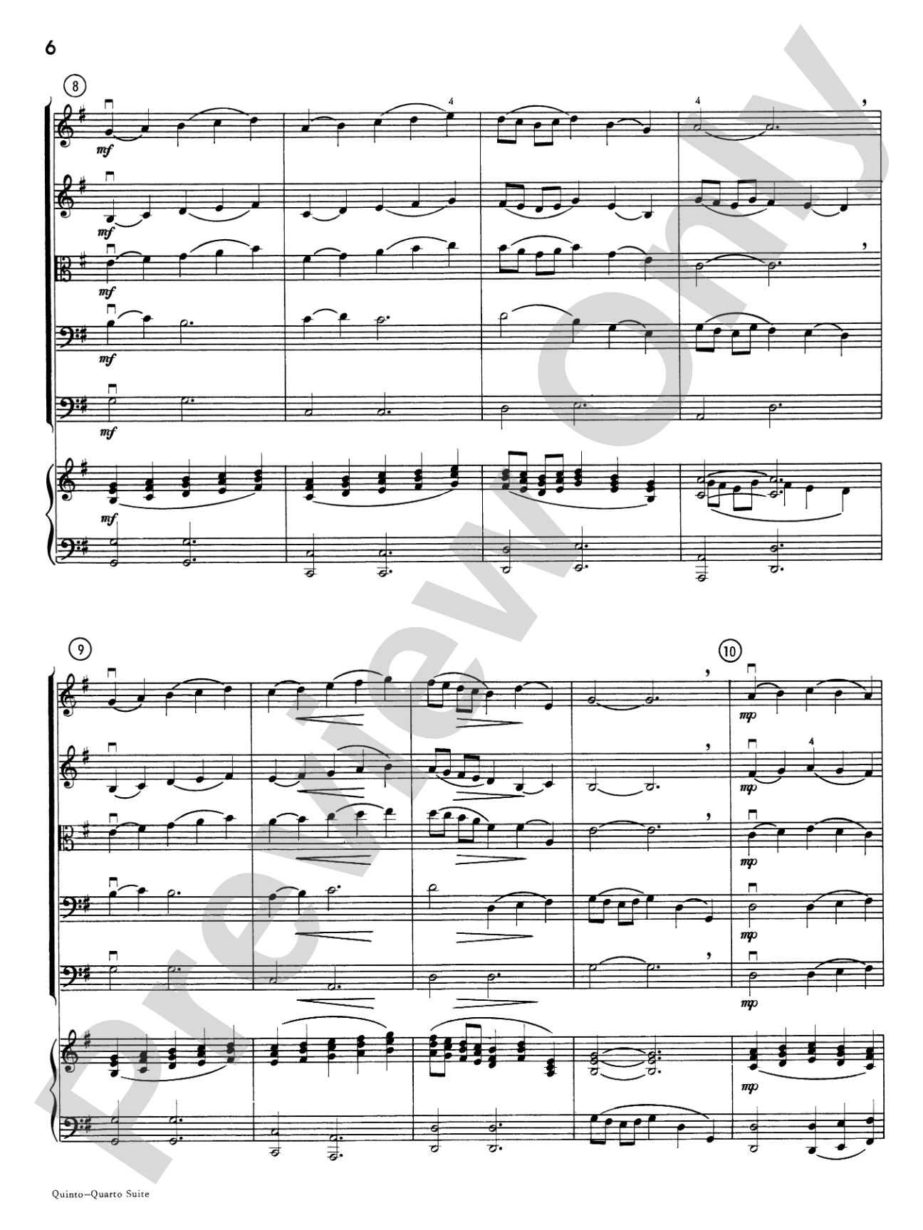 Quinto-Quarto Suite: String Orchestra Conductor Score & Parts